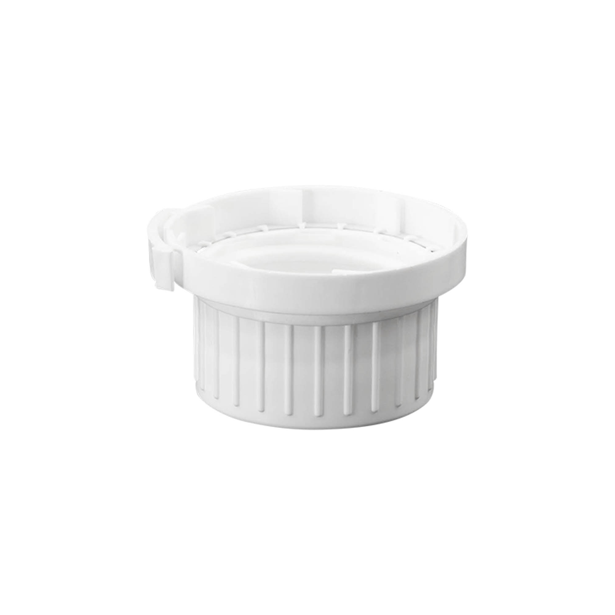 Schroefsluiting aluminium fles, PP-kunststof, wit, voor monding: DIN 32 Schroefsluiting aluminium fles, PP-kunststof, wit, voor monding: DIN 32