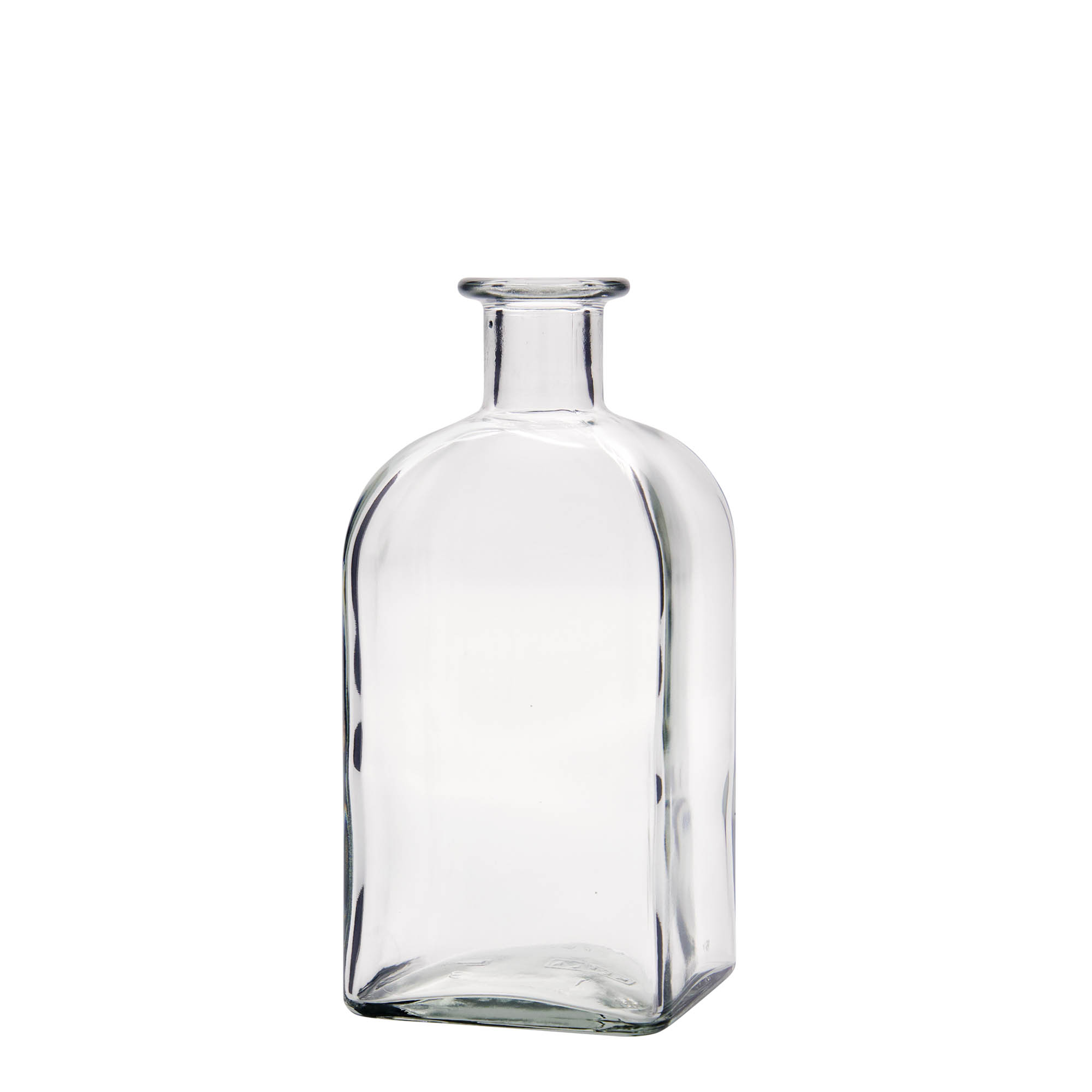 Glazen fles Apotheker carré, 500 ml, vierkant, monding: kurk Glazen fles Apotheker carré, 500 ml, vierkant, monding: kurk