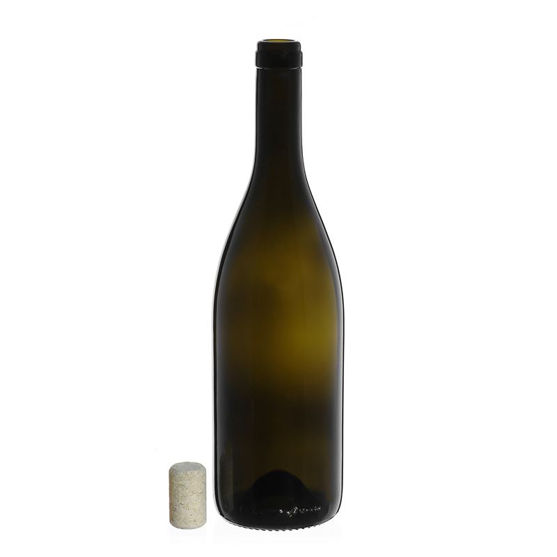 Wijnfles 'Tiffany', 750 ml, antiekgroen, monding: kurk