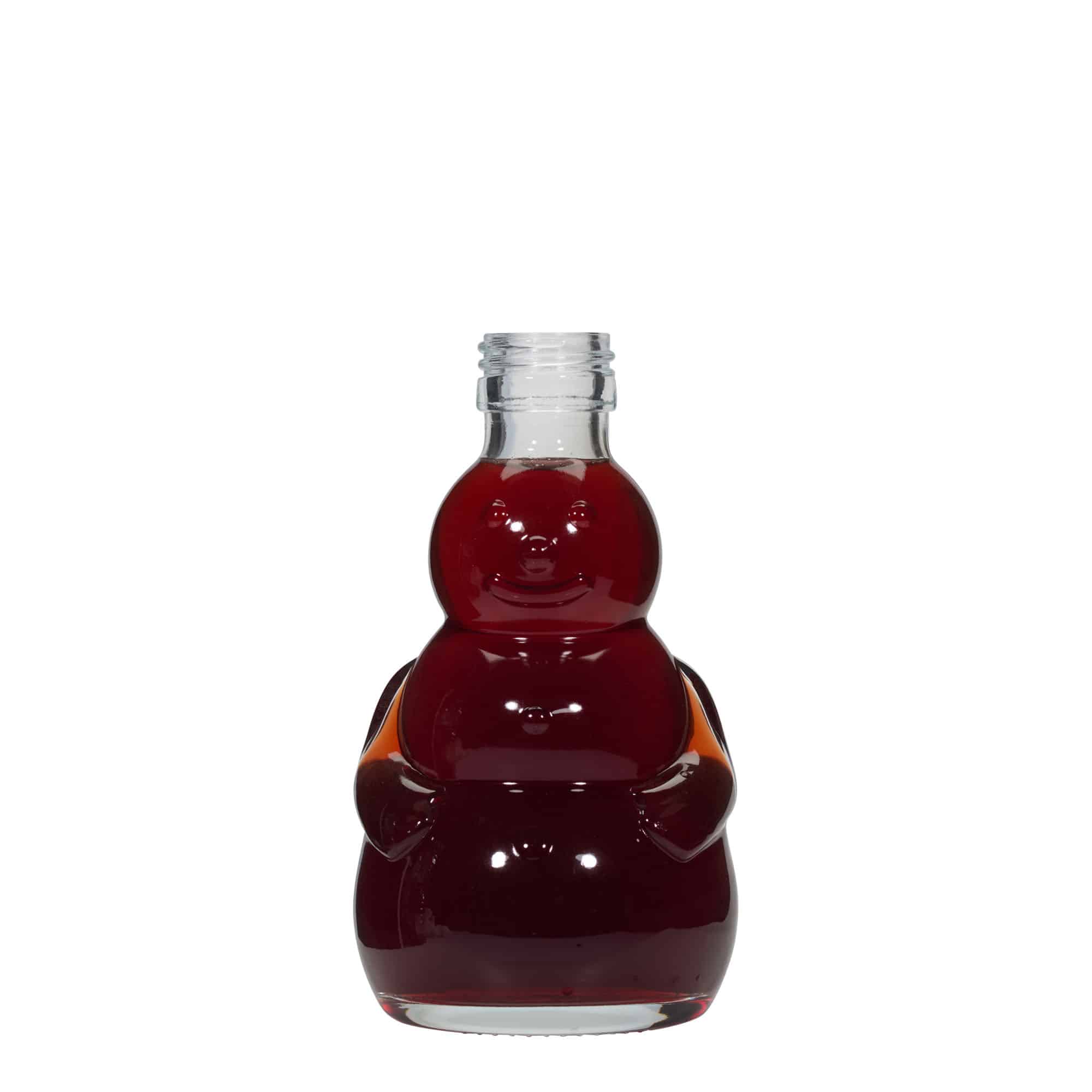 200 ml glazen fles 'Sneeuwman', monding: PP 28
