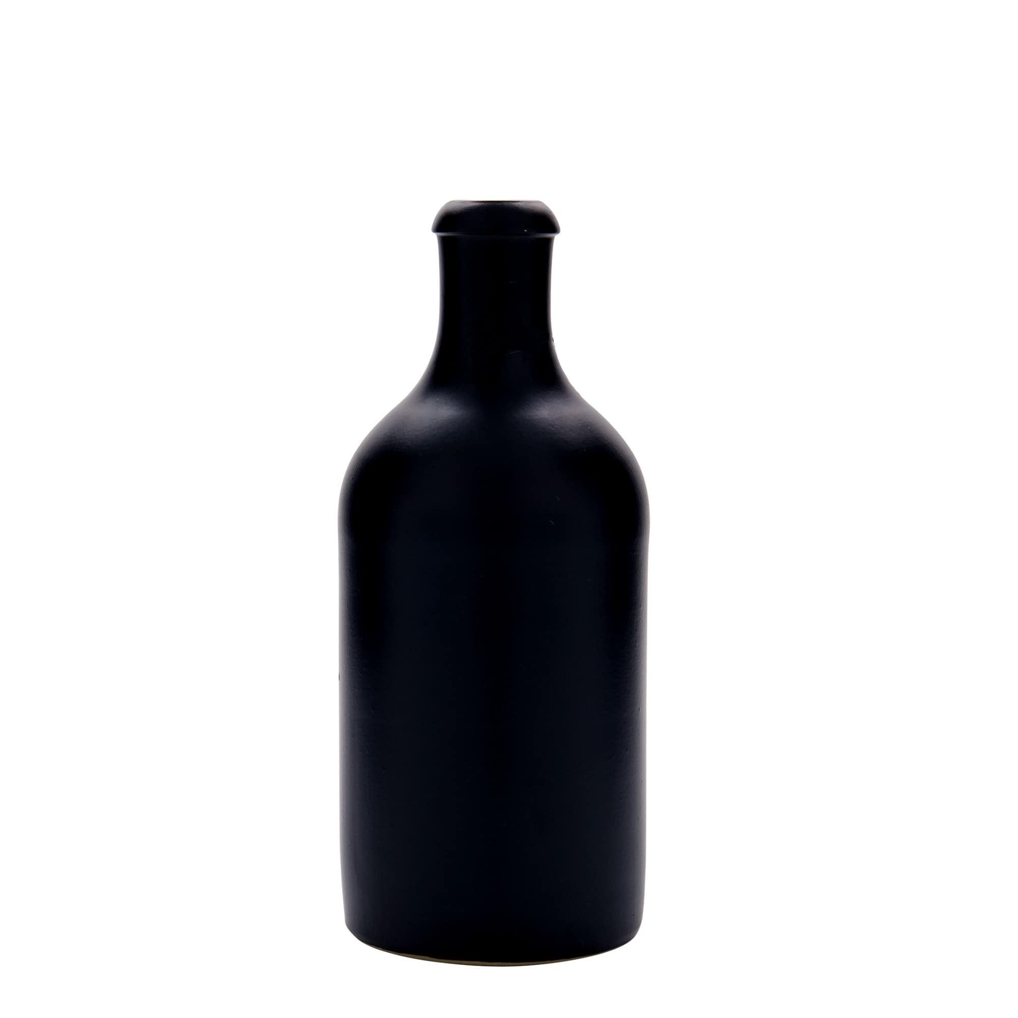 Chope en terre cuite 500 ml, grès, noir, bouchage: bouchon mécanique