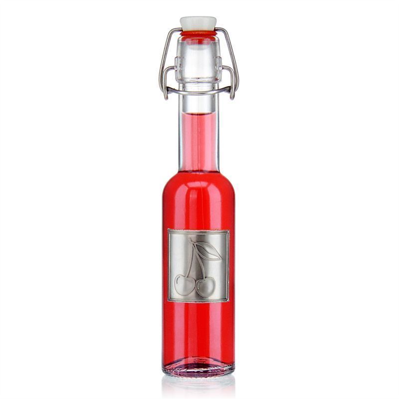 Étiquette en étain 'Cerise', carrée, métallique, argentée Étiquette en étain 'Cerise', carrée, métallique, argentée