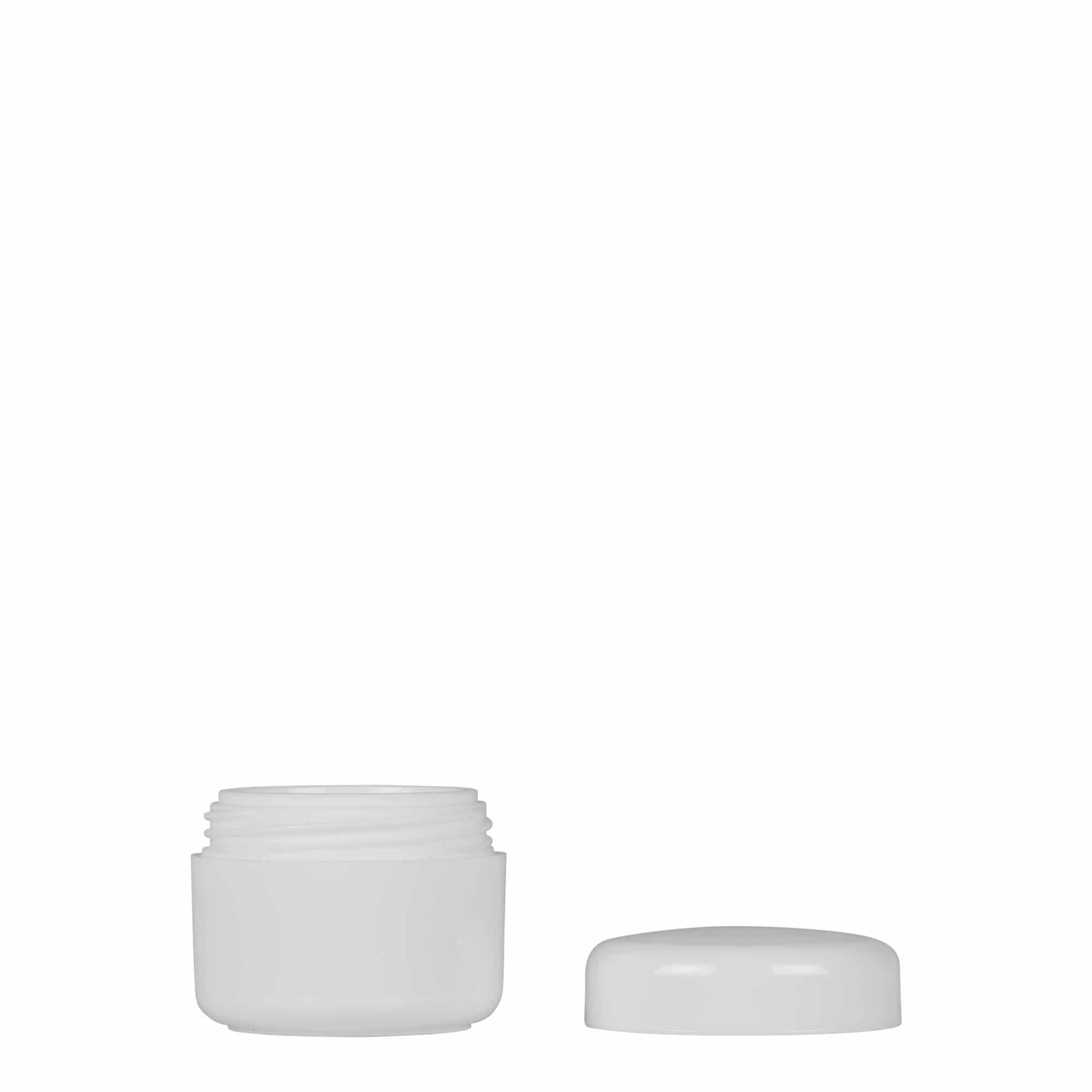Boîte en plastique 5 ml 'Bianca', PP, blanche, bouchage: Bougage à vis