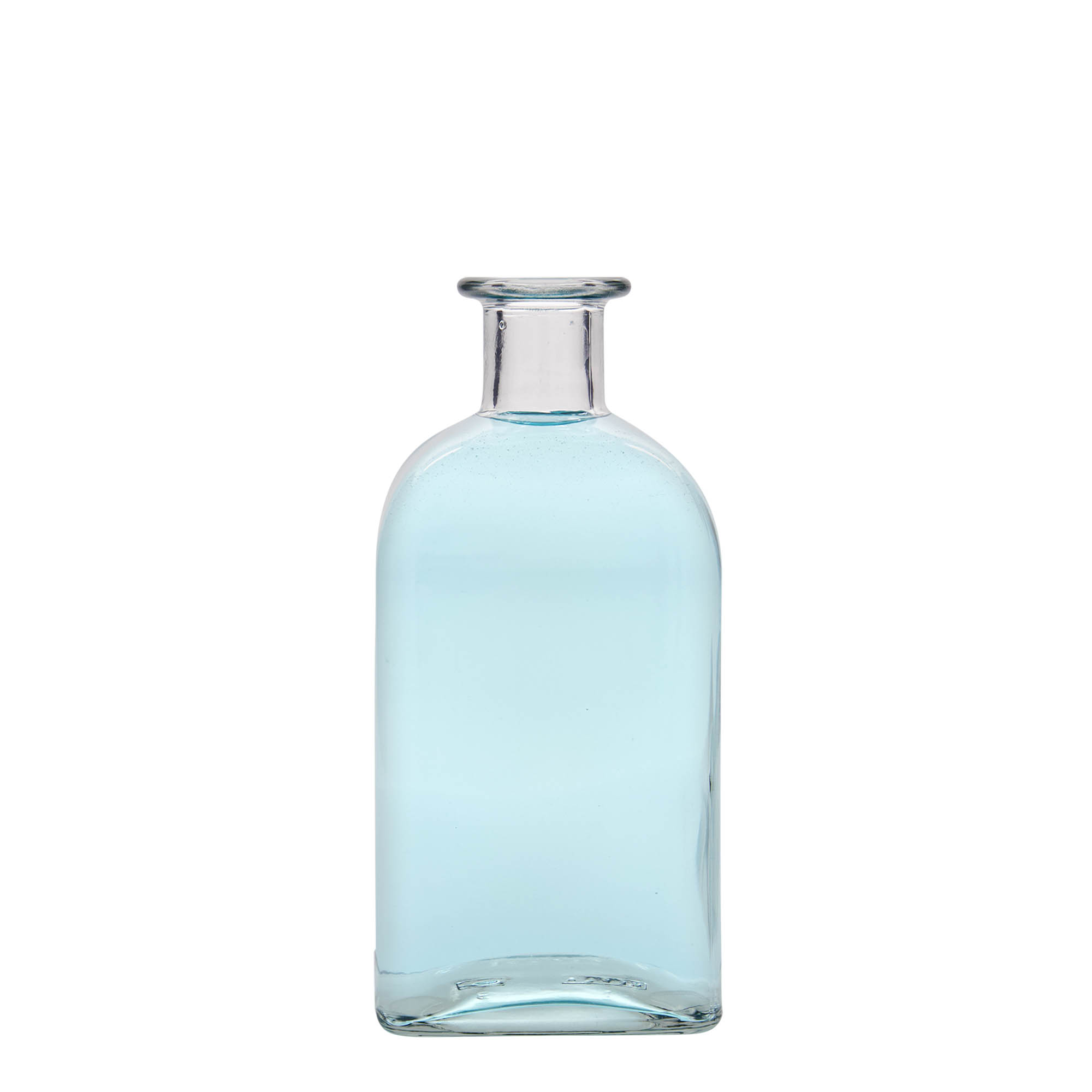 Bouteille en verre apothicaire 'Carré', carrée 500 ml, bouchage: bouchon