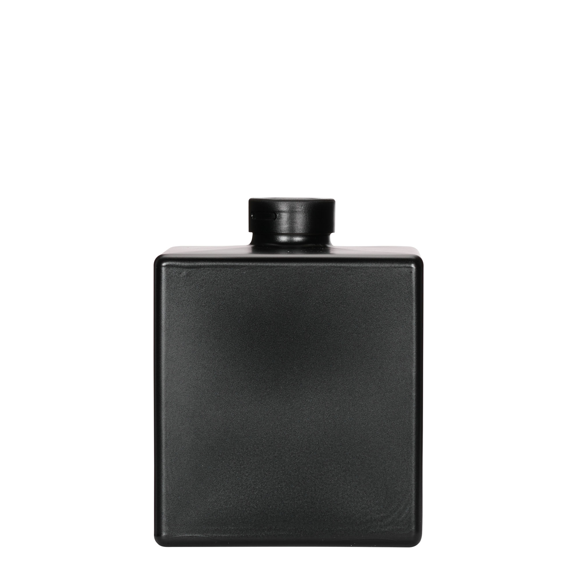 Bouteille en verre 500 ml « Cube », carrée, noire, bouchage: bouchon