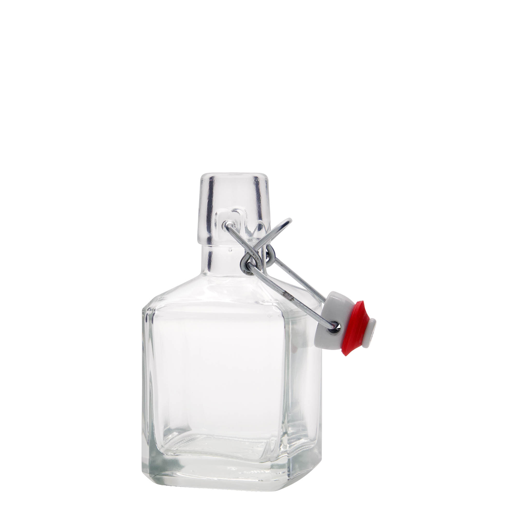 Bouteille en verre 200 ml 'Kubica', carrée, bouchage: bouchon mécanique Bouteille en verre 200 ml 'Kubica', carrée, bouchage: bouchon mécanique