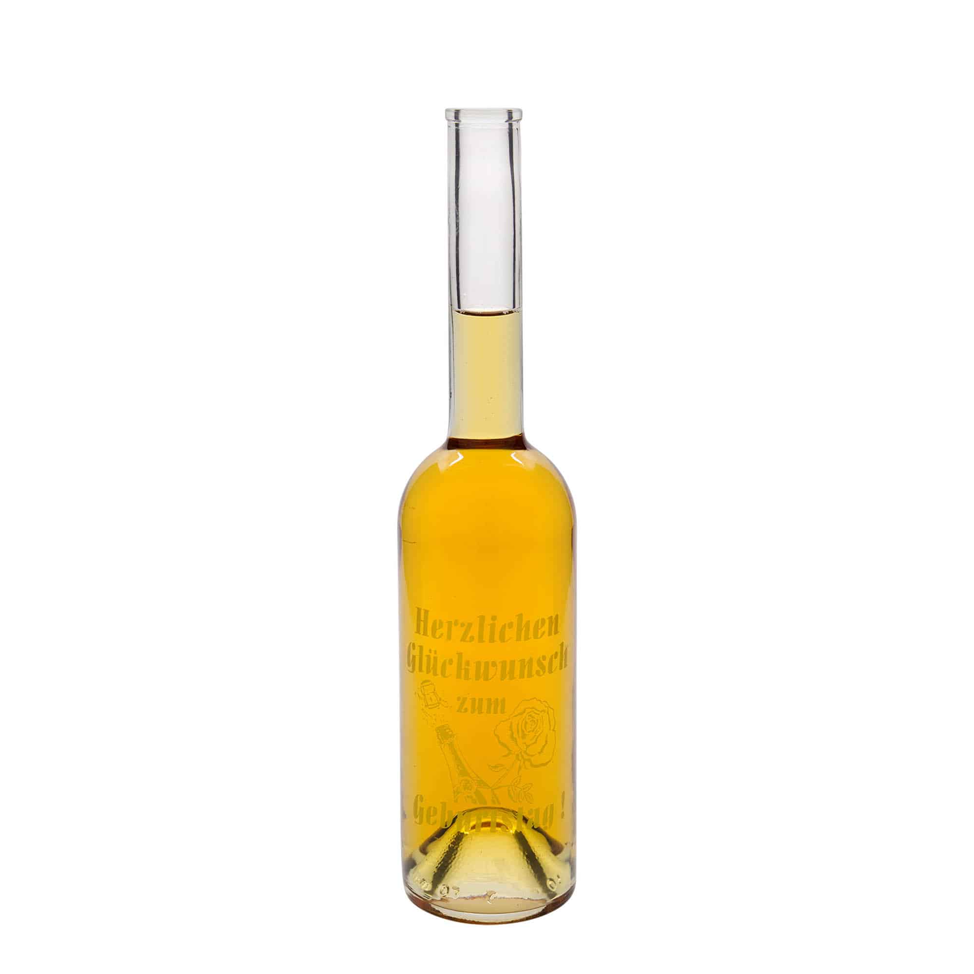 Glazen fles 'Opera', 500 ml, motief: Apple, monding: kurk Glazen fles 'Opera', 500 ml, motief: Apple, monding: kurk