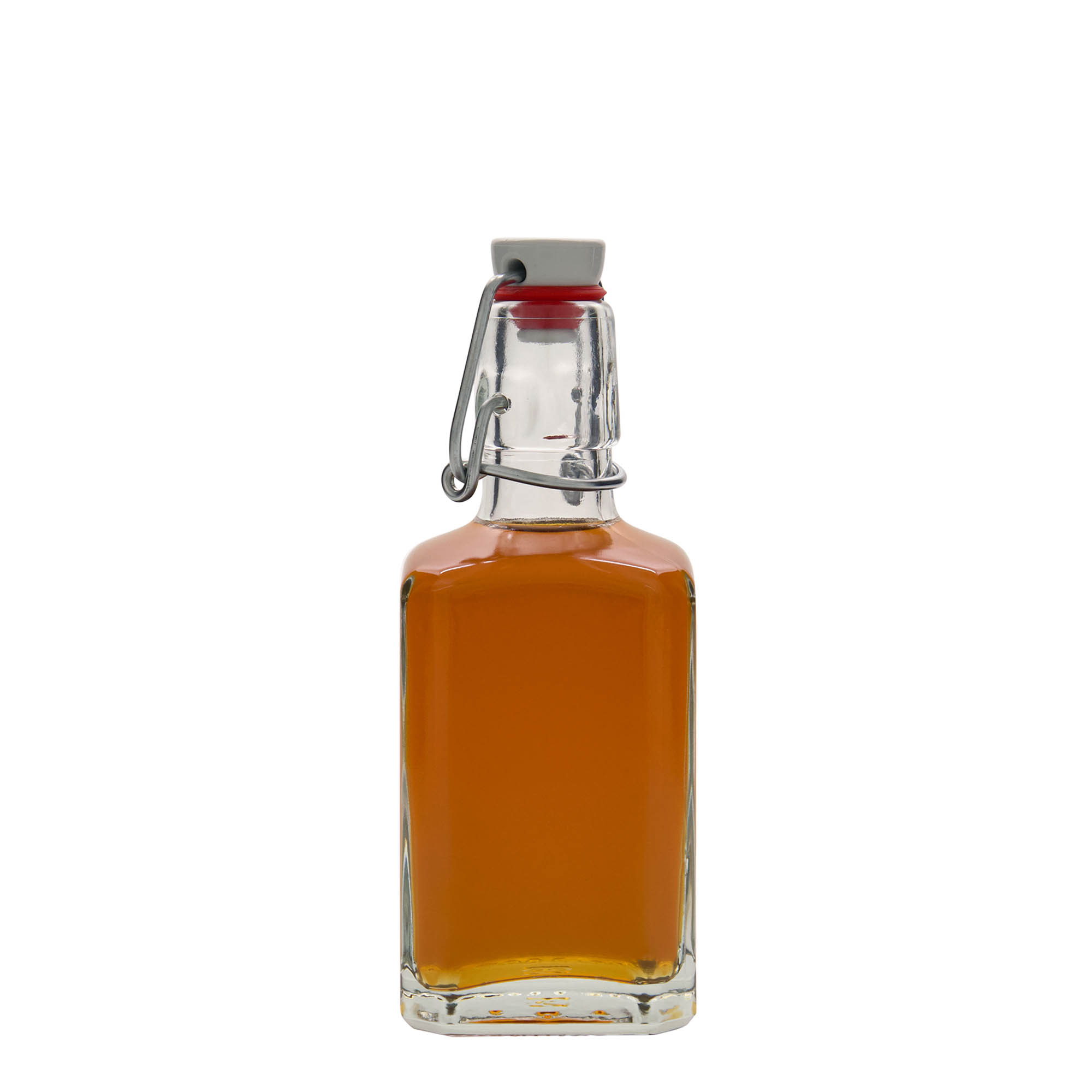 Glazen fles 'Rialto', 250 ml, vierkant, monding: beugelsluiting Glazen fles 'Rialto', 250 ml, vierkant, monding: beugelsluiting