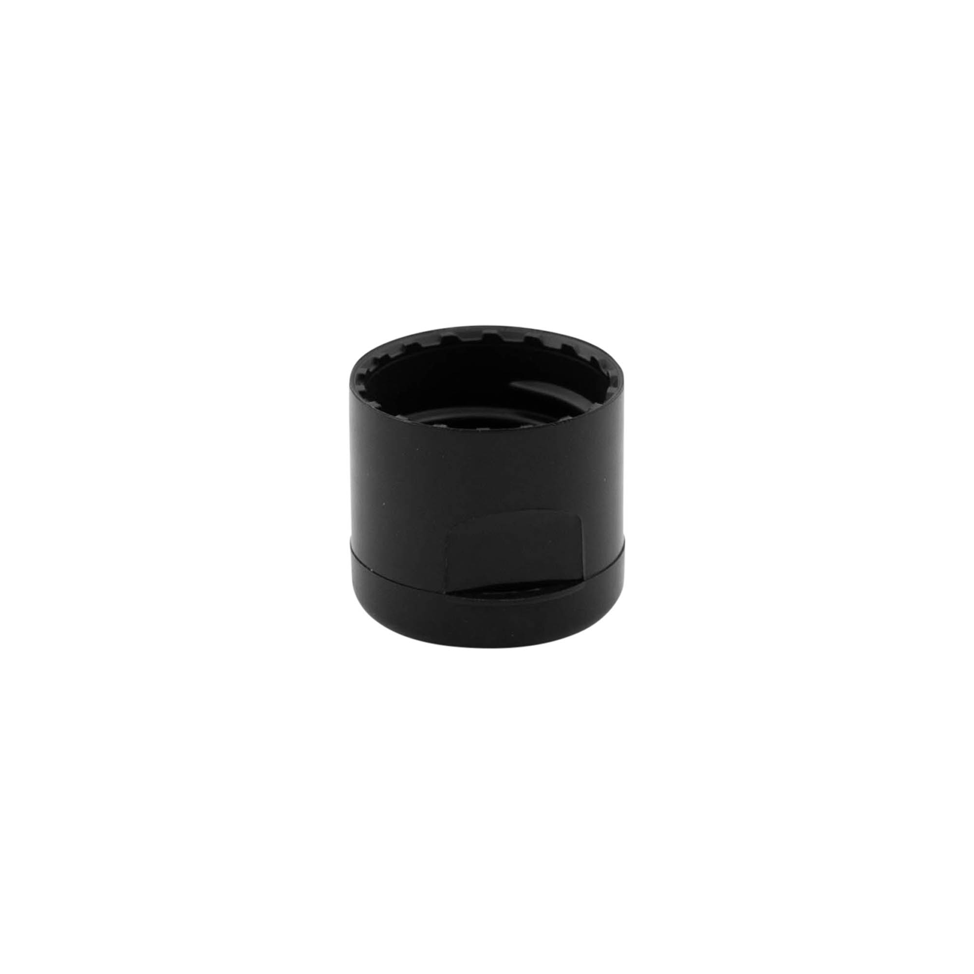Bougage à vis à charnière rabattable, plastique PP, noir, pour bouchage: 20/410 Bougage à vis à charnière rabattable, plastique PP, noir, pour bouchage: 20/410
