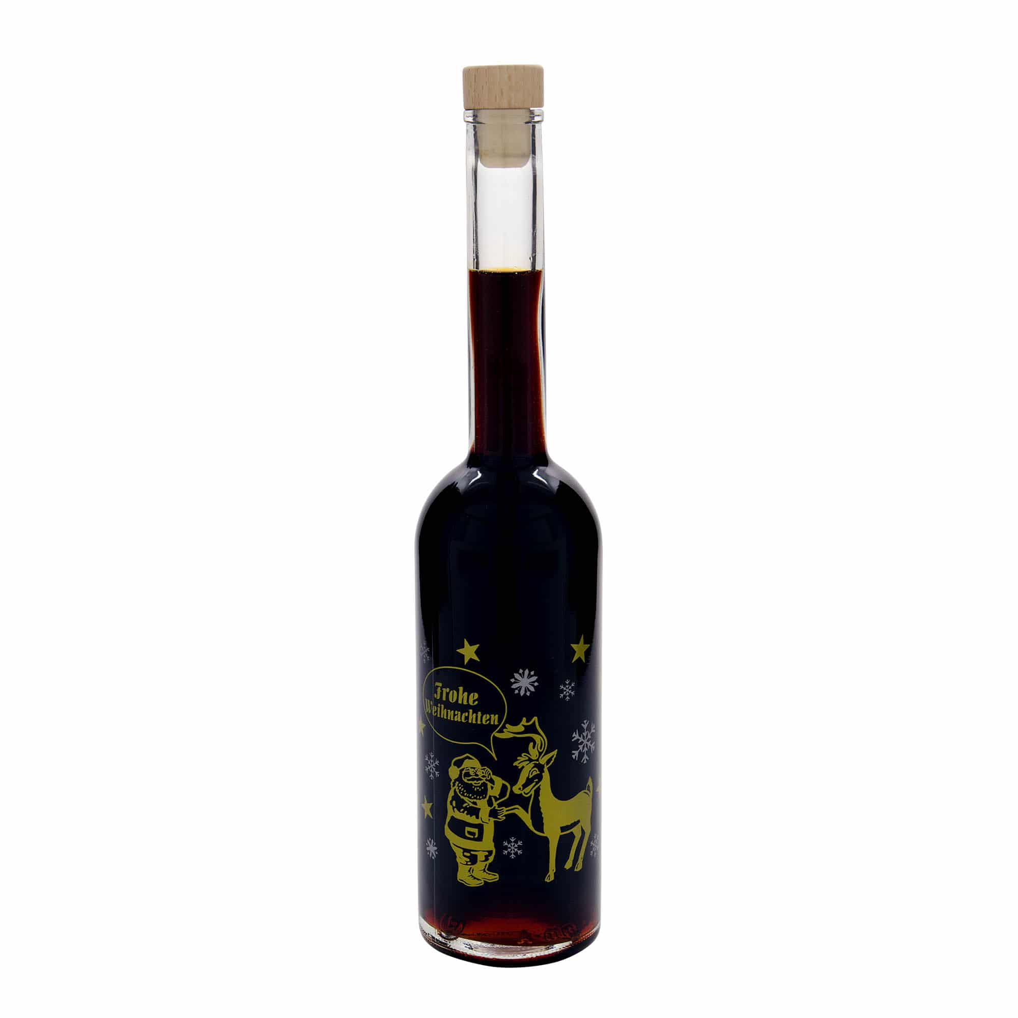 Glazen fles 'Opera', 500 ml, motief: Vuurwerk, monding: kurk