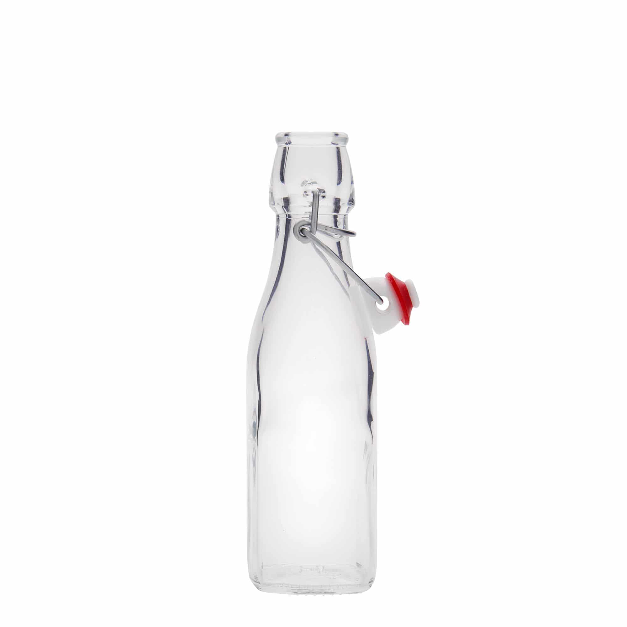 Bouteille en verre 250 ml « Swing », carrée, bouchage: bouchon mécanique
