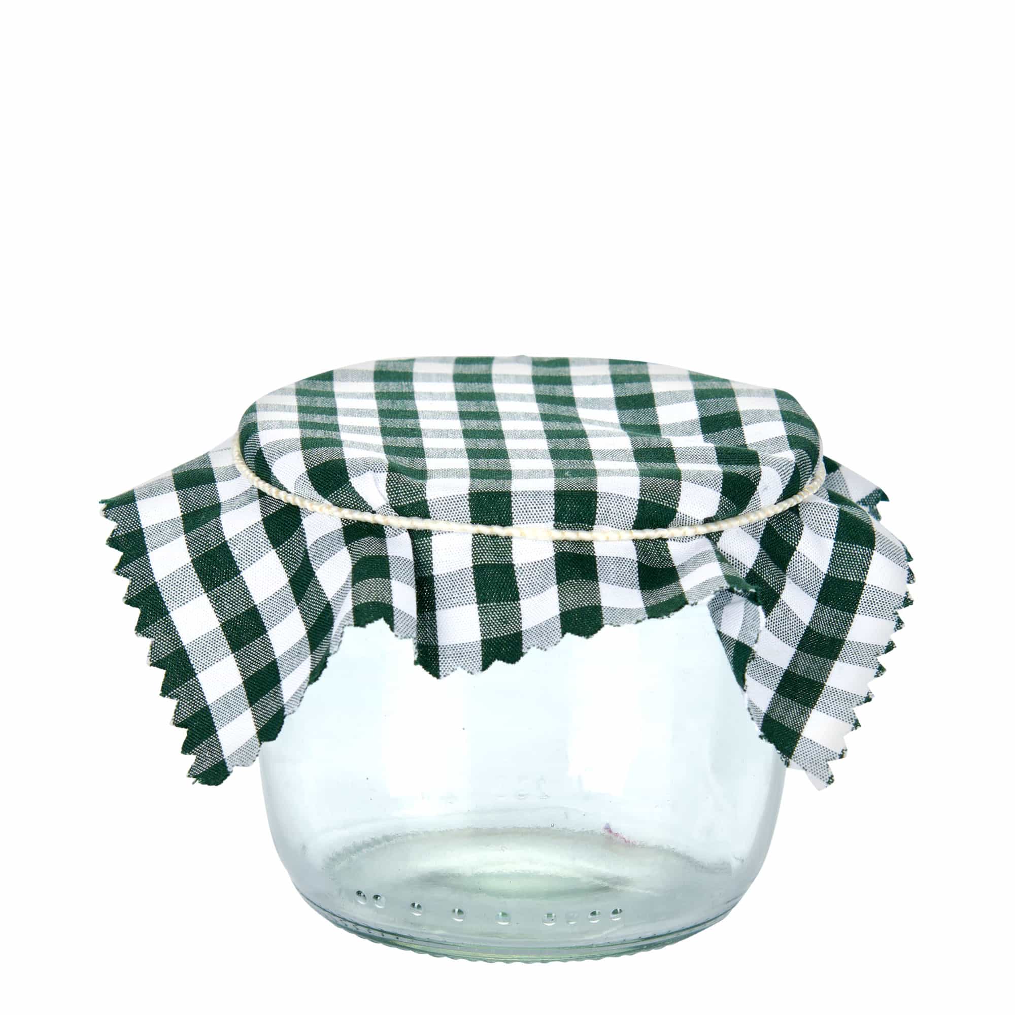 Stoffen lapje voor potten, geruit, 12x12, vierkant, textiel, donkergroen, monding: TO38-TO53