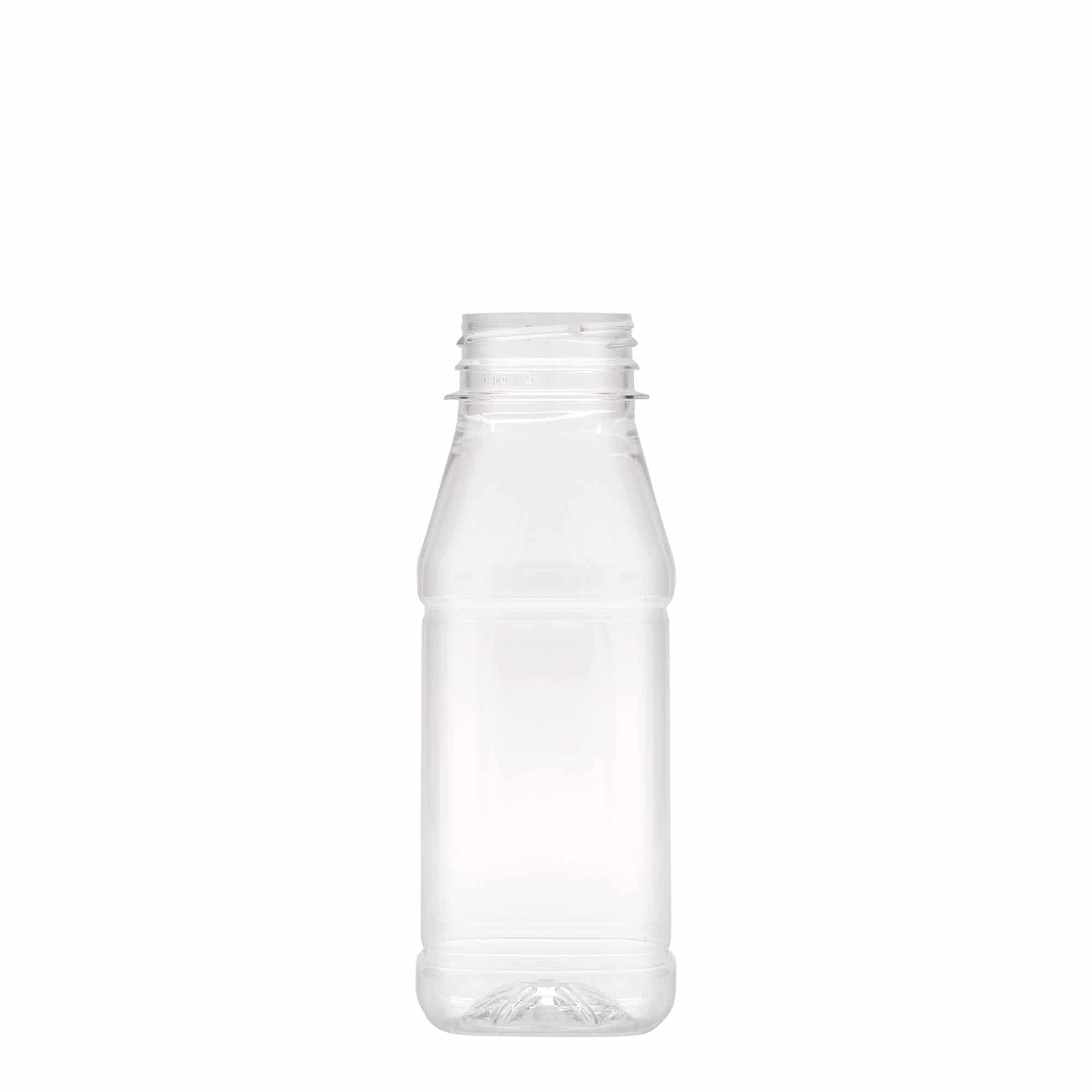 Petfles 'Milk and Juice Carré', 250 ml, vierkant, kunststof, monding: 38 mm Petfles 'Milk and Juice Carré', 250 ml, vierkant, kunststof, monding: 38 mm