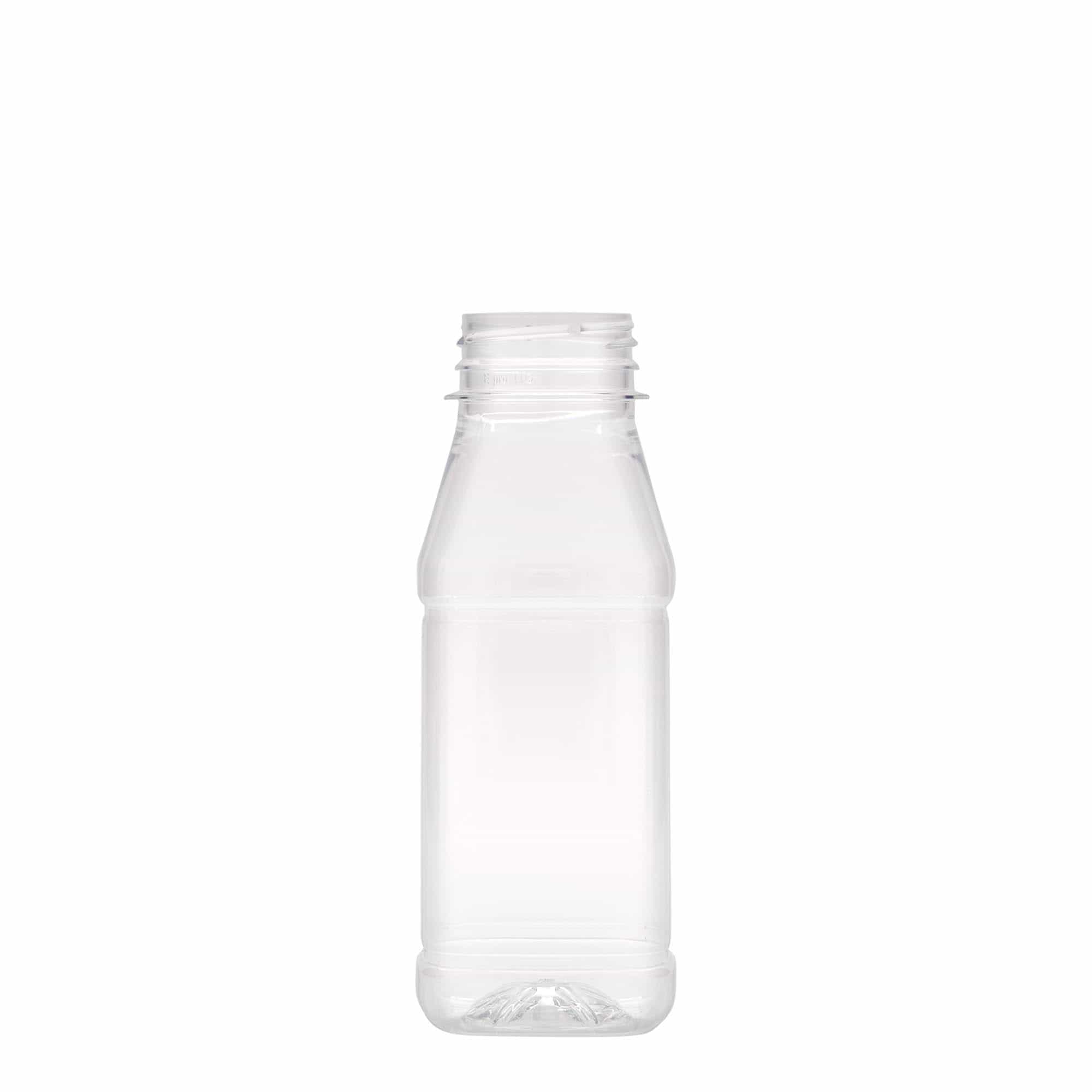 Bouteille en PET 250 ml 'Milk and Juice Carré', carrée, plastique, bouchage: 38 mm