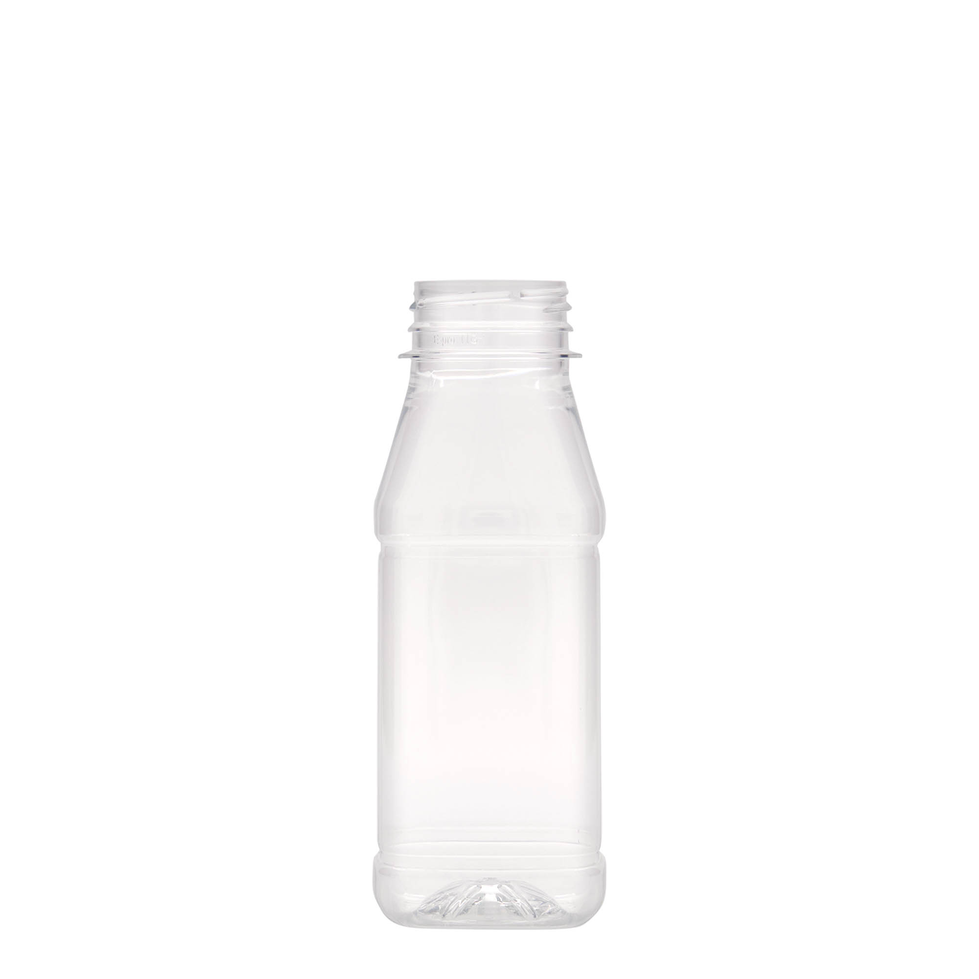 Petfles 'Milk and Juice Carré', 250 ml, vierkant, kunststof, monding: 38 mm Petfles 'Milk and Juice Carré', 250 ml, vierkant, kunststof, monding: 38 mm