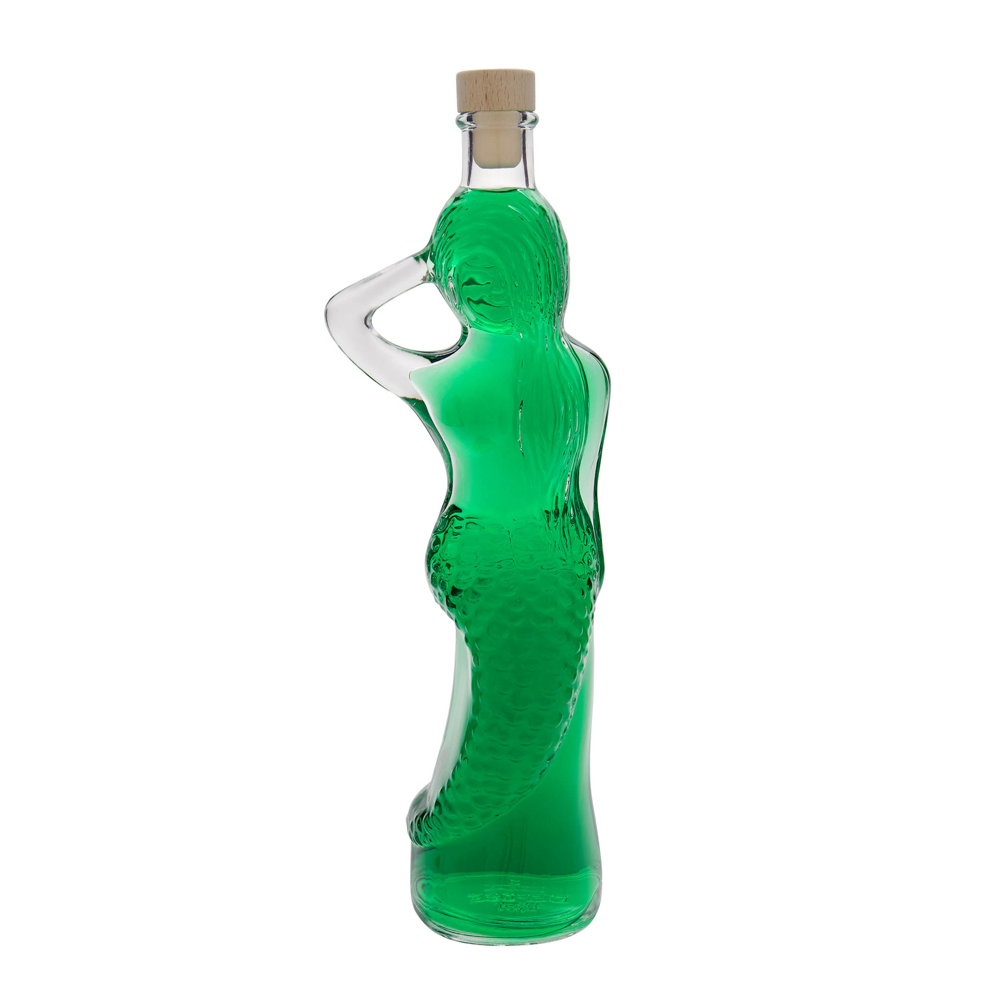 Glazen fles 'Zeemeermin', 500 ml, monding: kurk Glazen fles 'Zeemeermin', 500 ml, monding: kurk