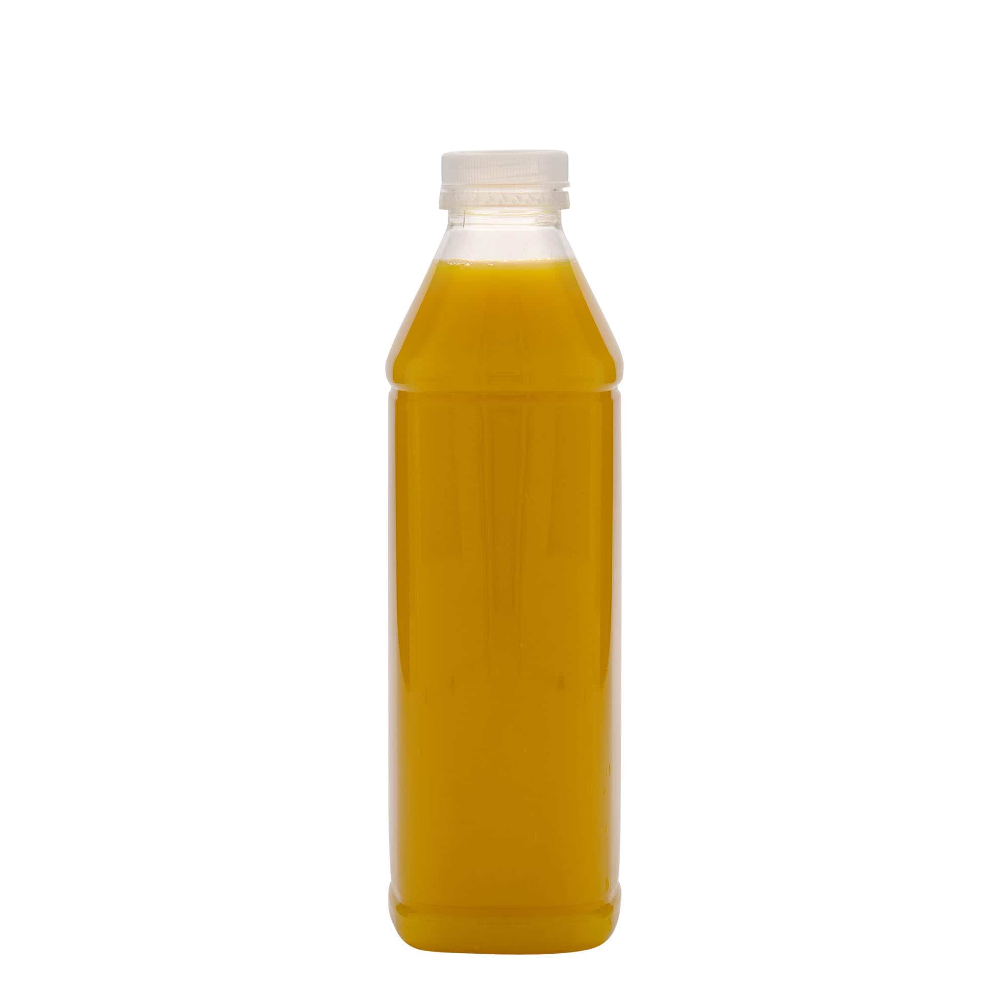 Petfles Milk and Juice Carré, 1000 ml, vierkant, kunststof, monding: 38 mm
