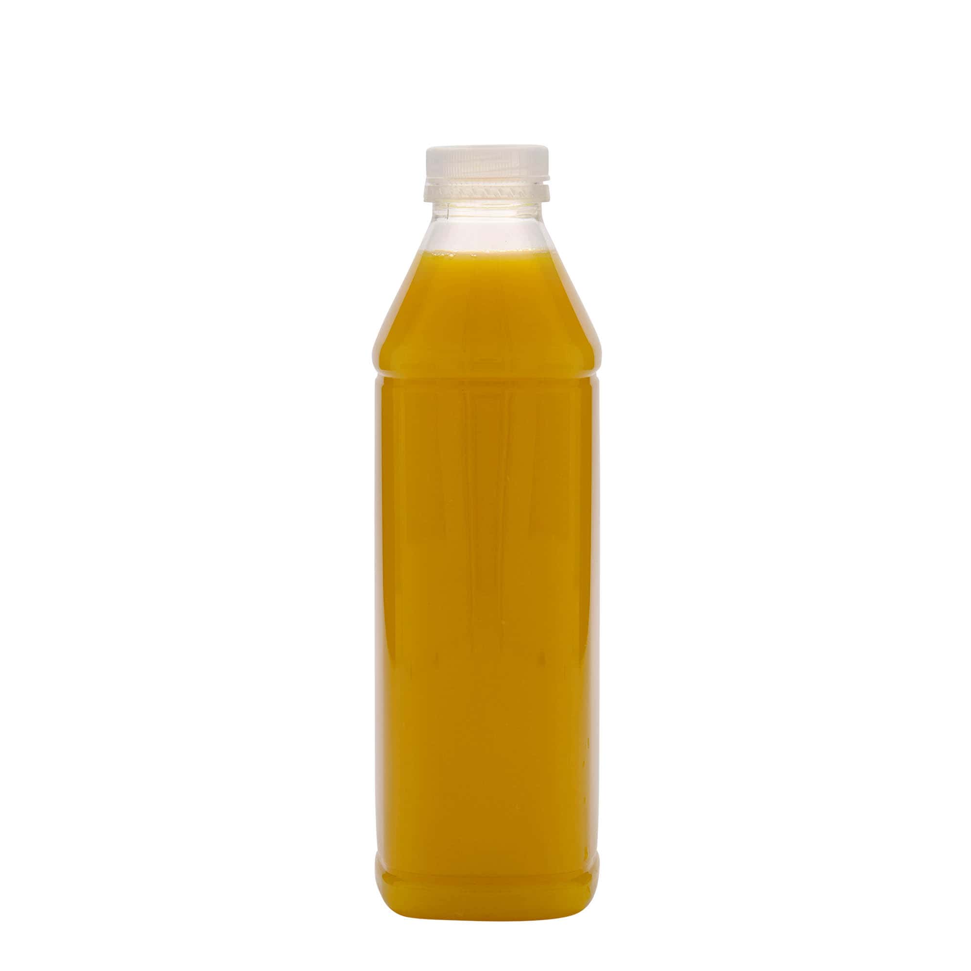 Petfles Milk and Juice Carré, 1000 ml, vierkant, kunststof, monding: 38 mm