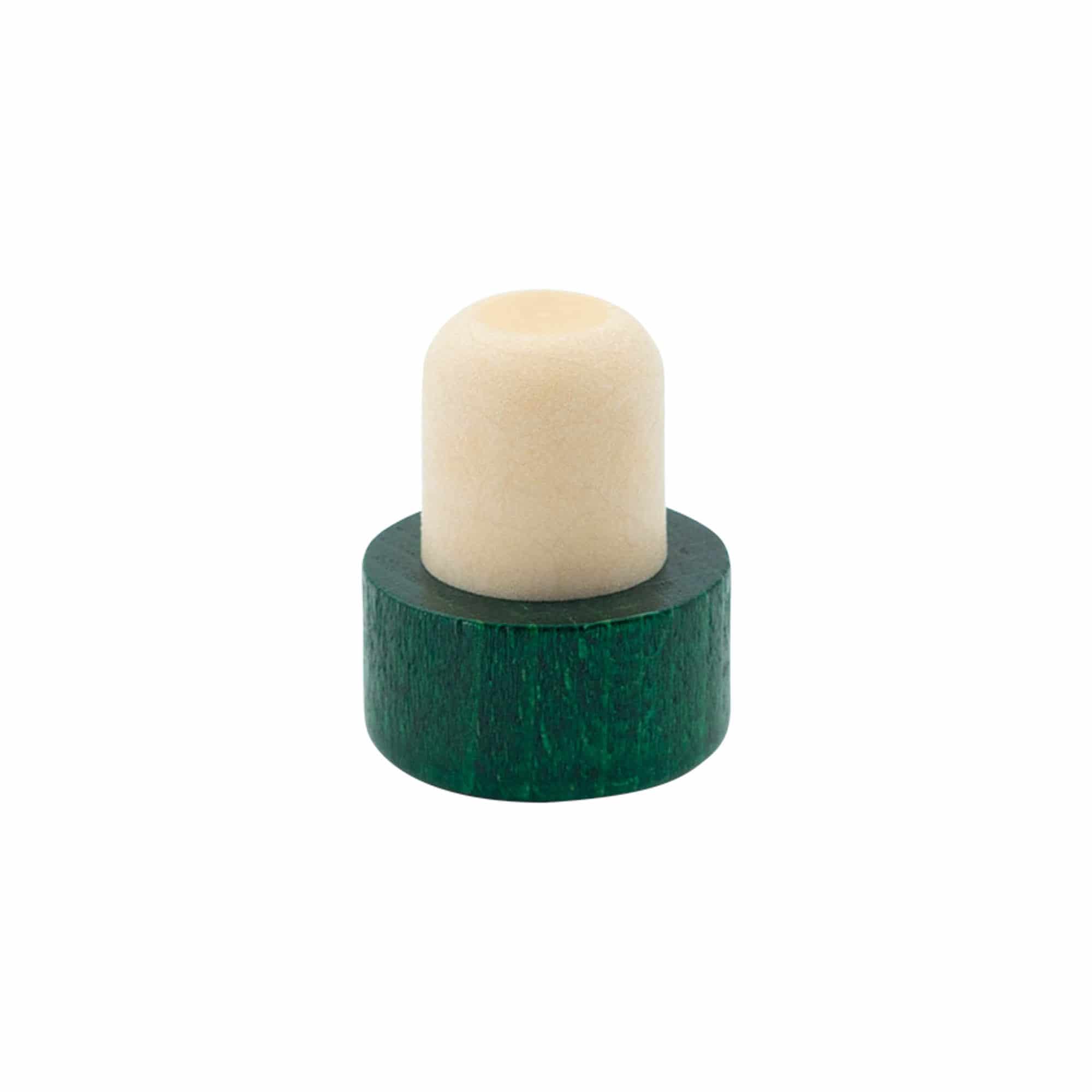 Dopkurk, 19 mm, hout/kunststof, groen, voor monding: kurk