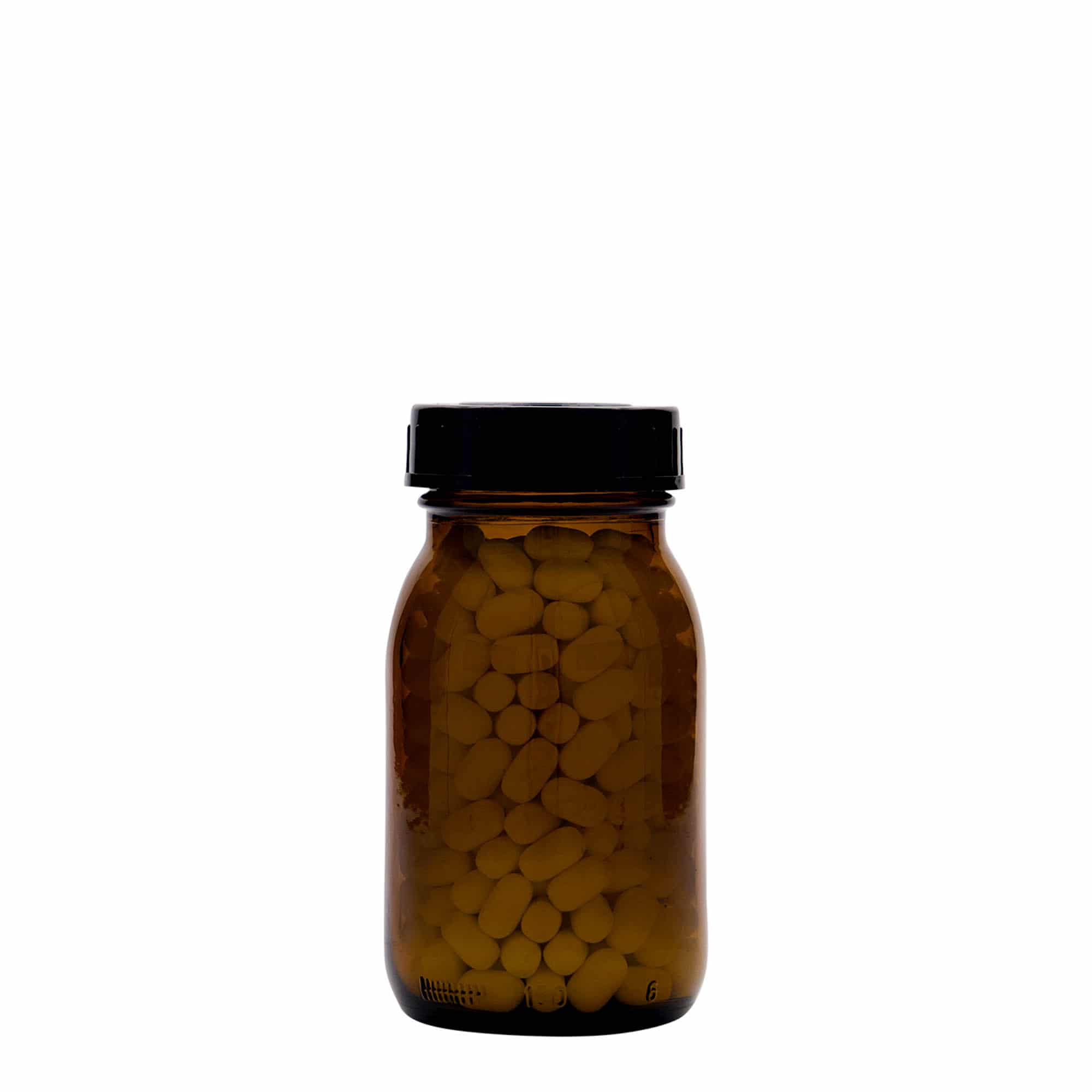 Bocal à col large 150 ml, brun, bouchage: DIN 45