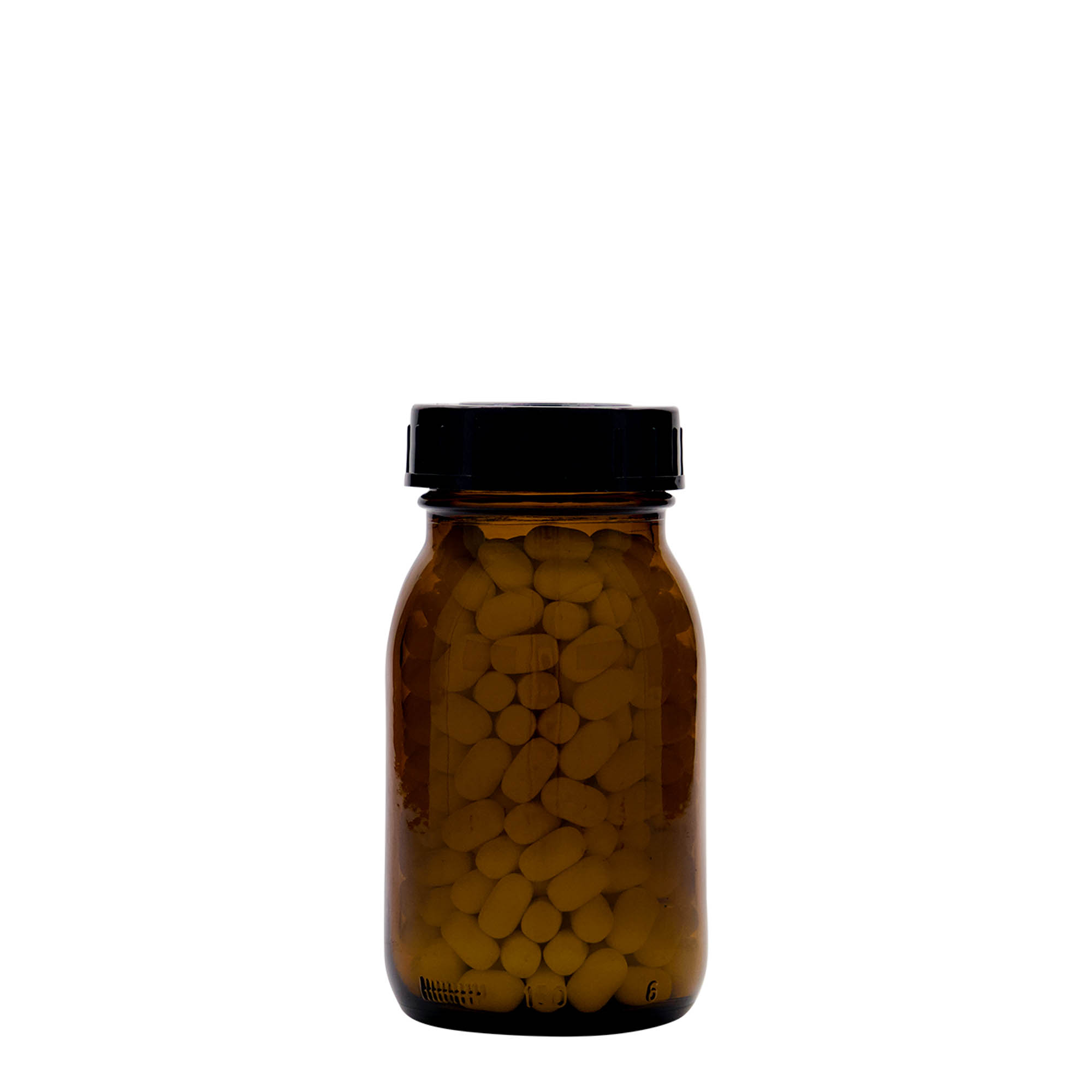 Pot met brede hals, 150 ml, bruin, monding: DIN 45