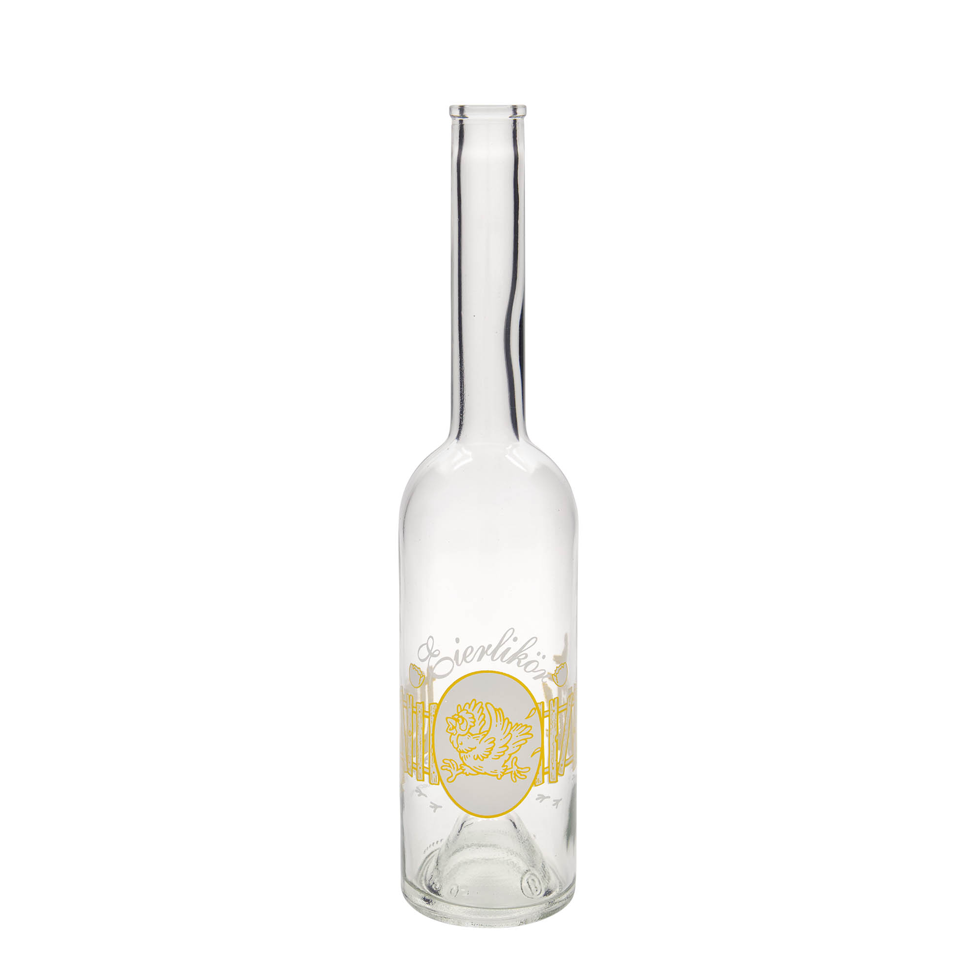 Glazen fles 'Opera', 500 ml, motief: Eierlikeur, monding: kurk Glazen fles 'Opera', 500 ml, motief: Eierlikeur, monding: kurk