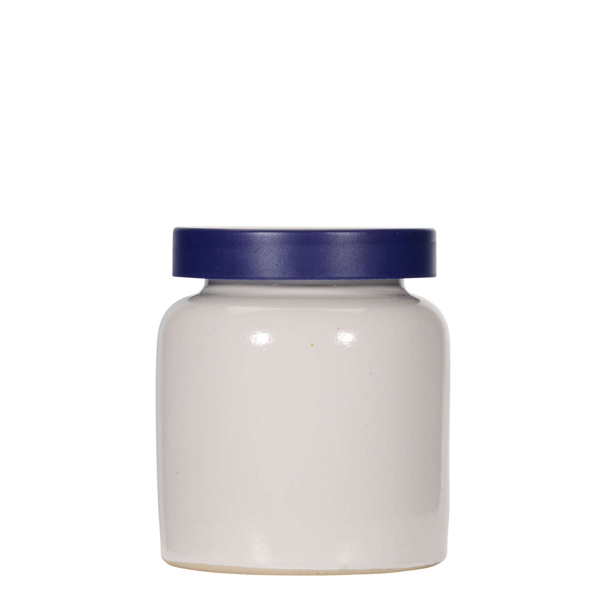 Steengoed pot, 270 ml, keramiek, wit, monding: stulpdeksel Steengoed pot, 270 ml, keramiek, wit, monding: stulpdeksel