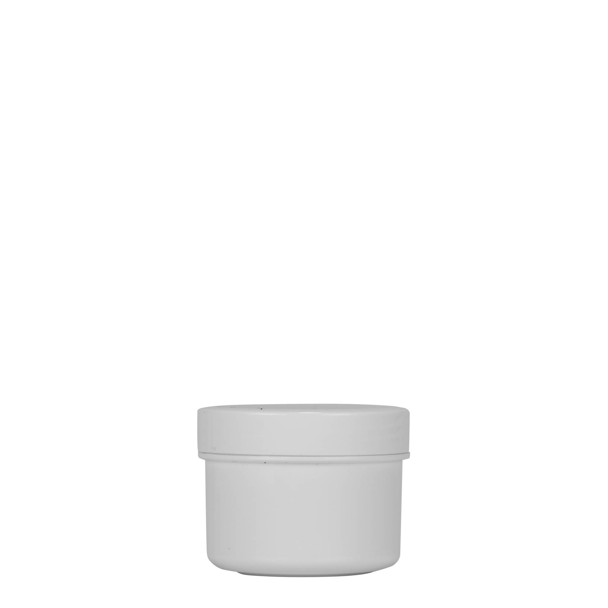 Boîte en plastique 35 ml 'White Line', PP, blanche, bouchage: Bougage à vis Boîte en plastique 35 ml 'White Line', PP, blanche, bouchage: Bougage à vis