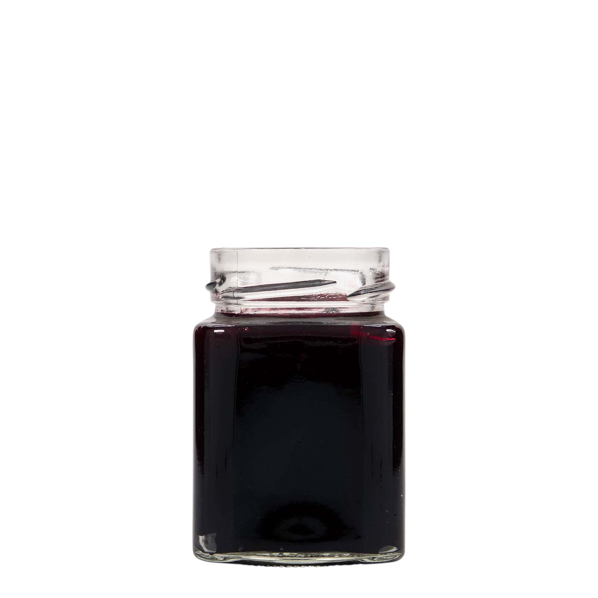 Bocal carré 212 ml « Funny », bouchage: Deep-Twist-Off (DTO 58)