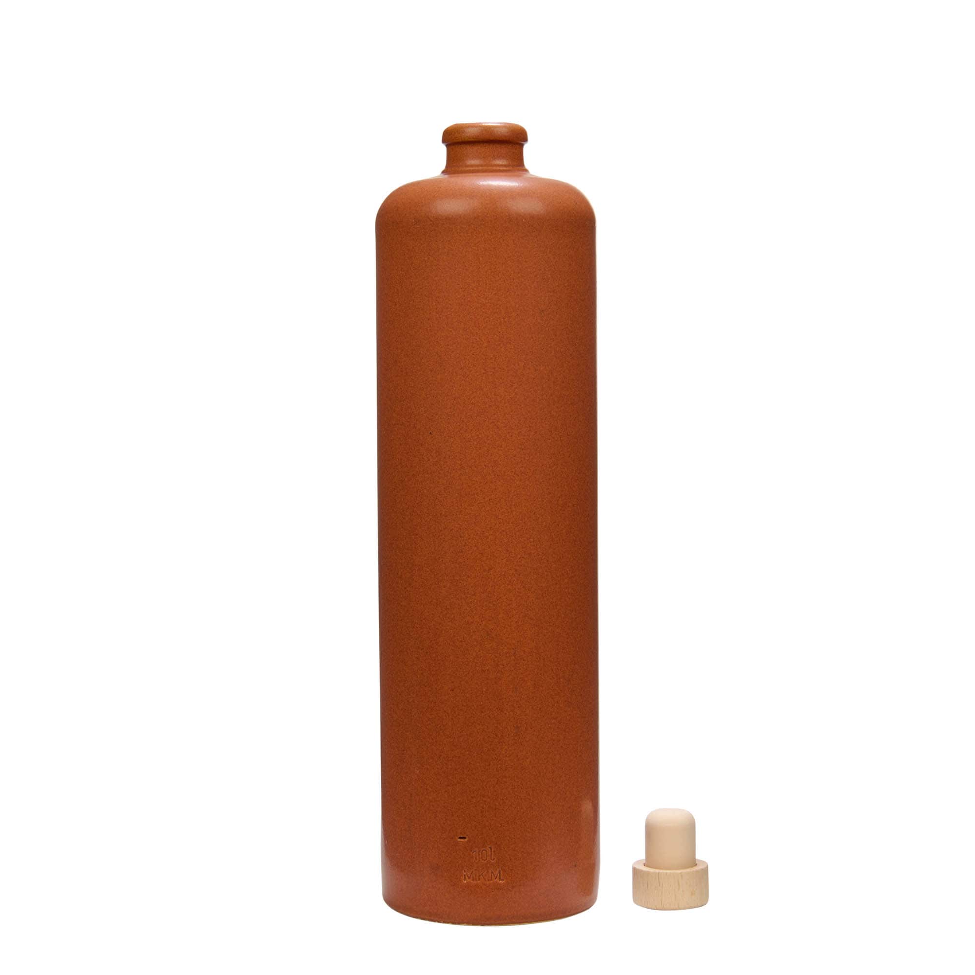 Chope en terre cuite 1 000 ml, grès, rouge-brun, bouchage: bouchon