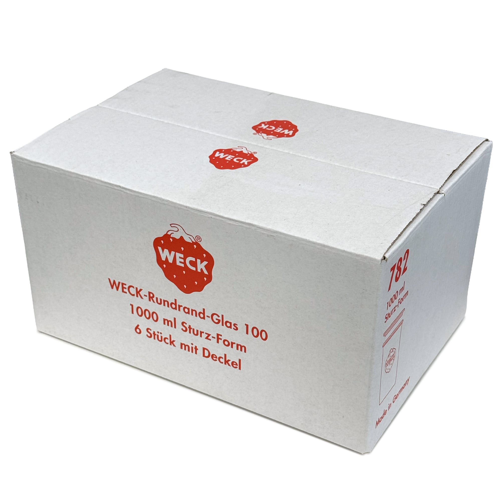 6x 1000 ml bocal WECK à renversement avec couvercle en verre RR 100