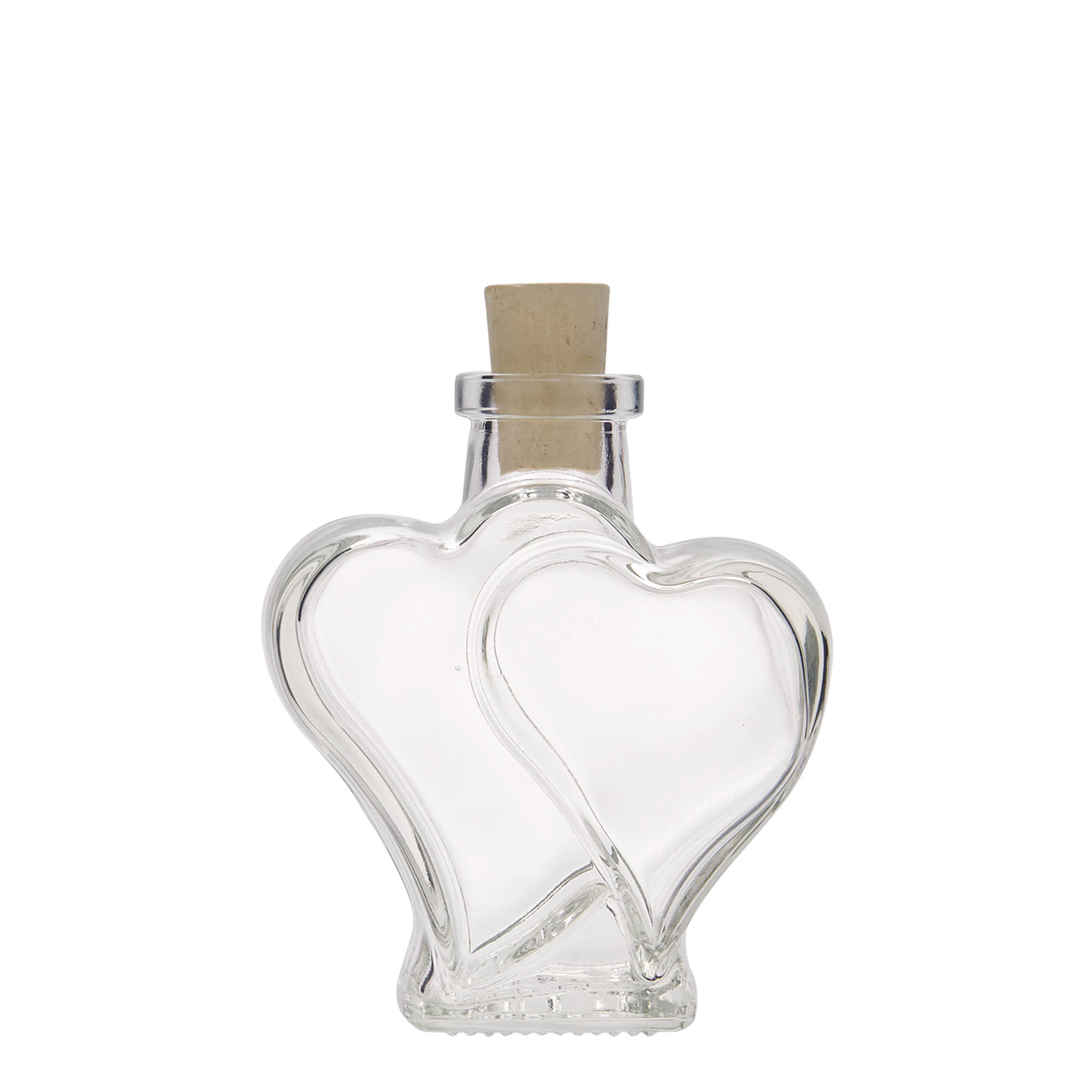 Bouteille en verre 200 ml 'Double-cœur', bouchage: bouchon Bouteille en verre 200 ml 'Double-cœur', bouchage: bouchon