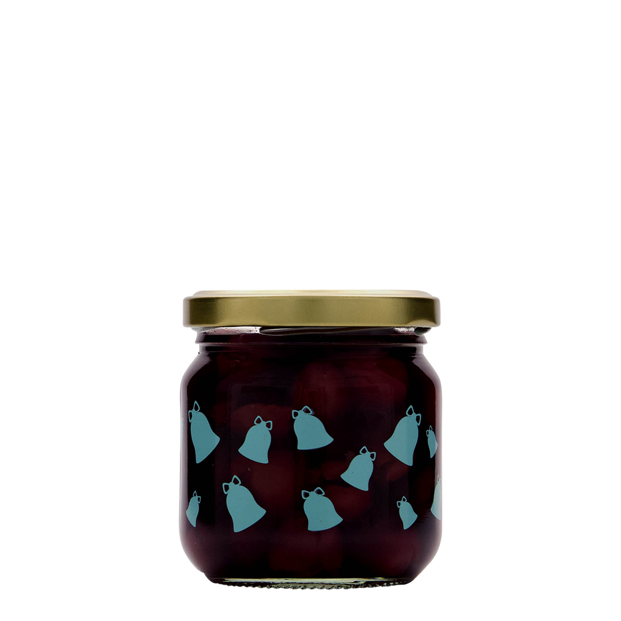 Bocal cylindrique 212 ml, motif : clochette, bouchage: Twist-Off (TO 66) Bocal cylindrique 212 ml, motif : clochette, bouchage: Twist-Off (TO 66)