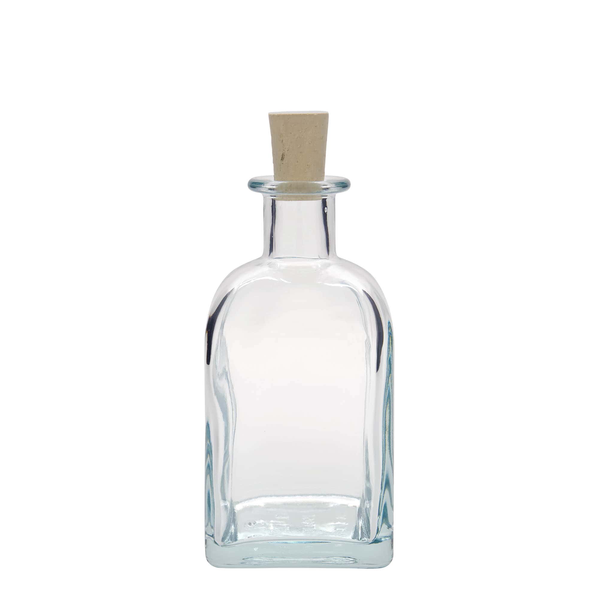 Bouteille en verre apothicaire 'Carré', carrée 350 ml, bouchage: bouchon