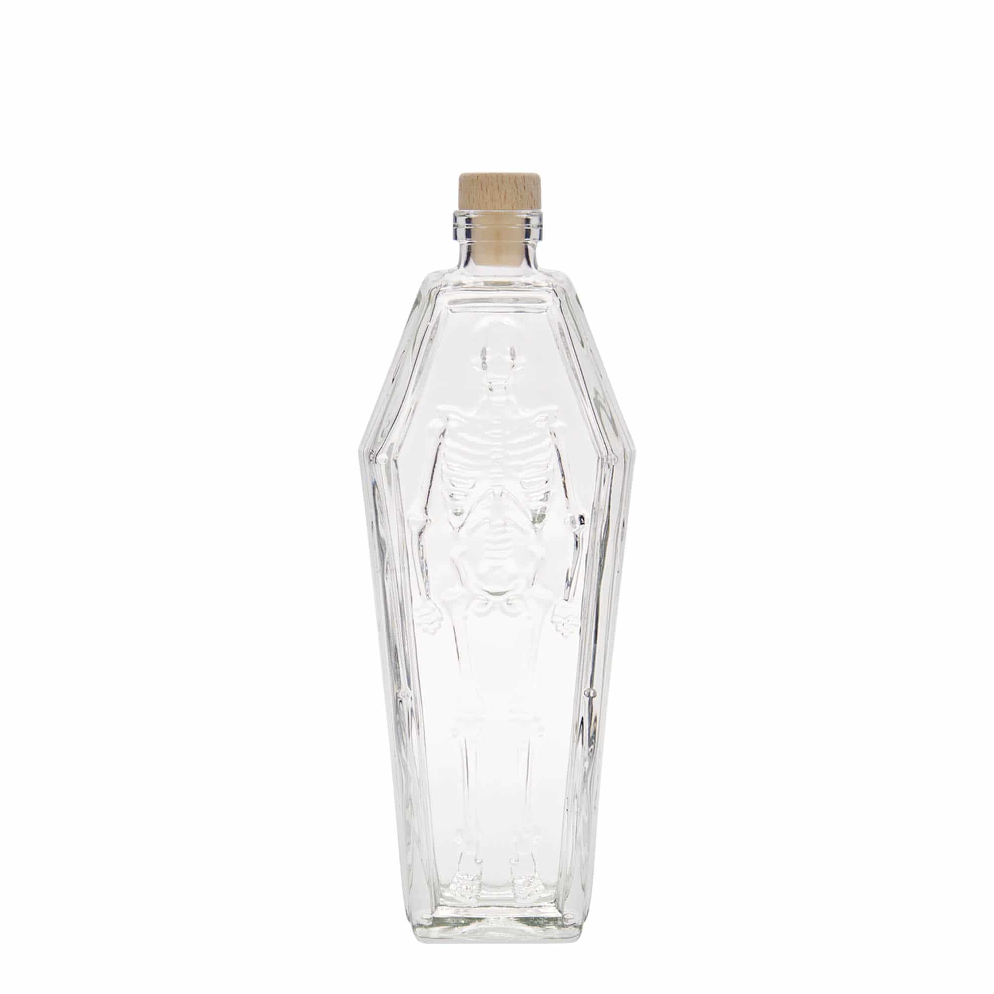 Glazen fles 'Doodkist', 200 ml, monding: kurk