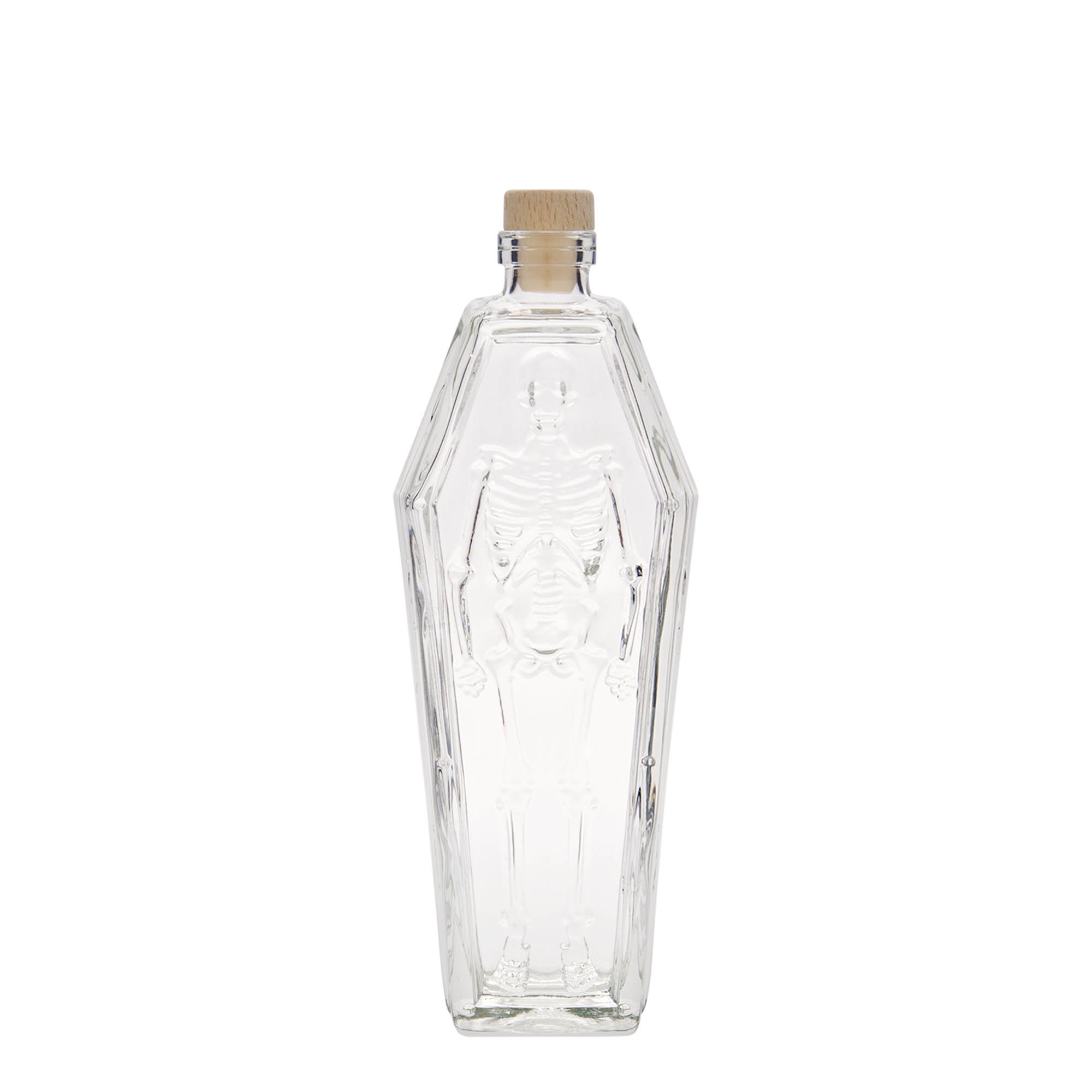 Glazen fles 'Doodkist', 200 ml, monding: kurk
