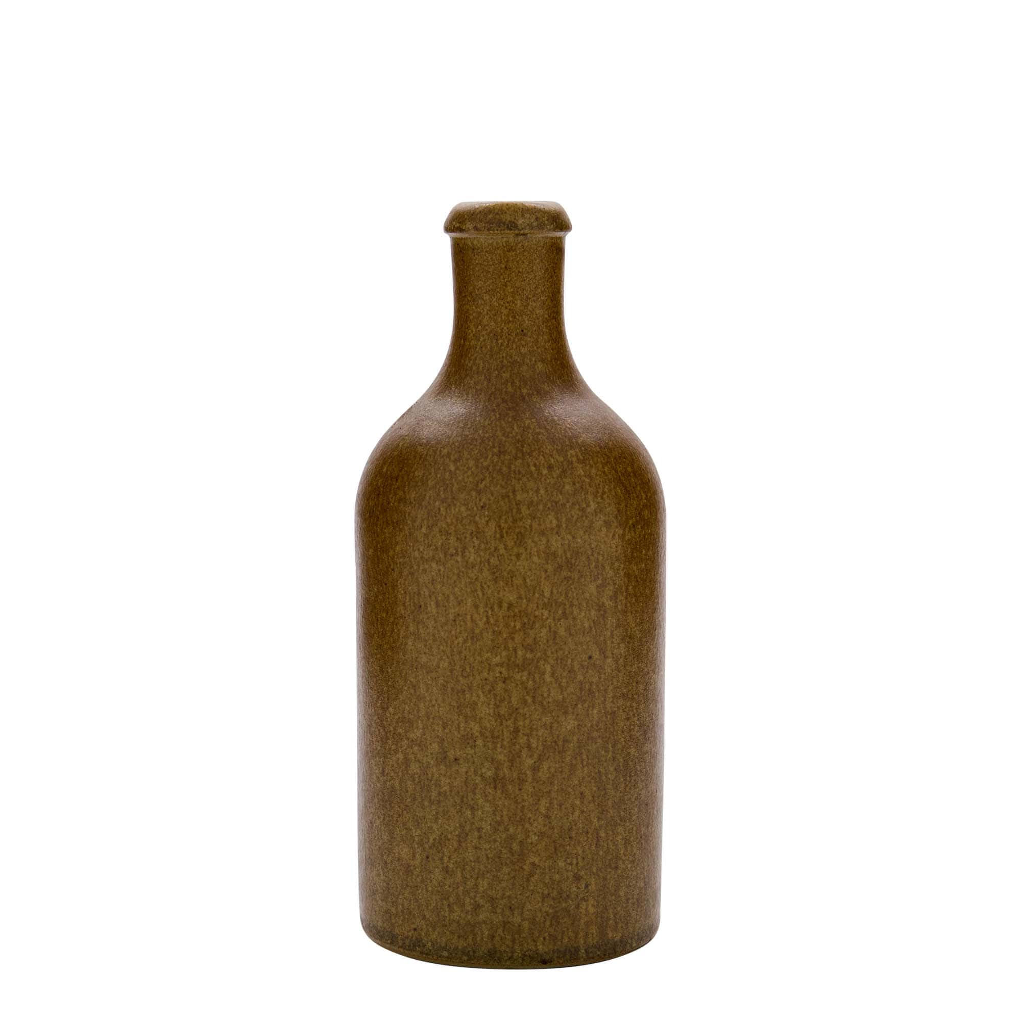 Keramische kruik, 500 ml, steengoed, bruin-kristal, monding: kurk
