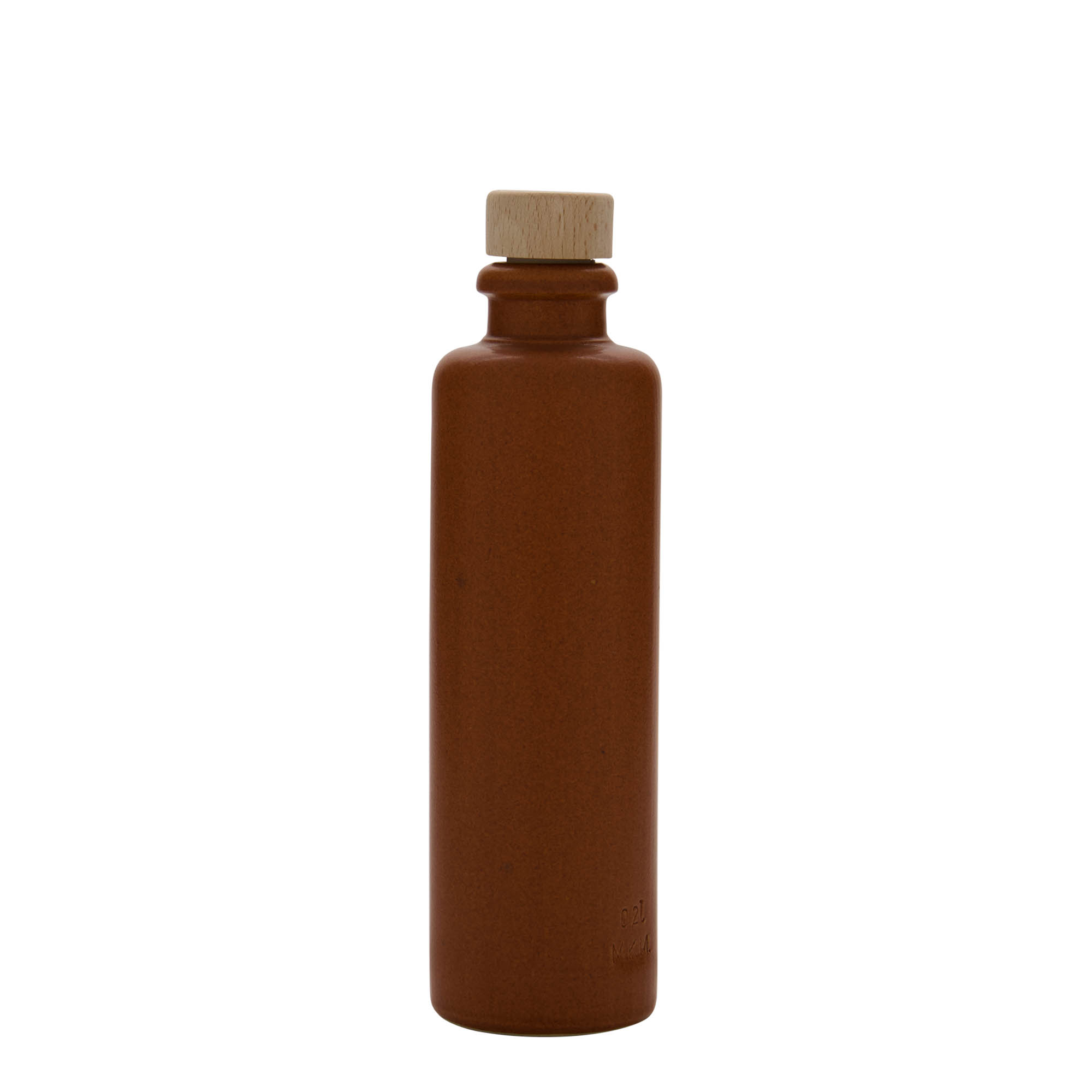 Keramische kruik, 200 ml, steengoed, rood-bruin, monding: kurk