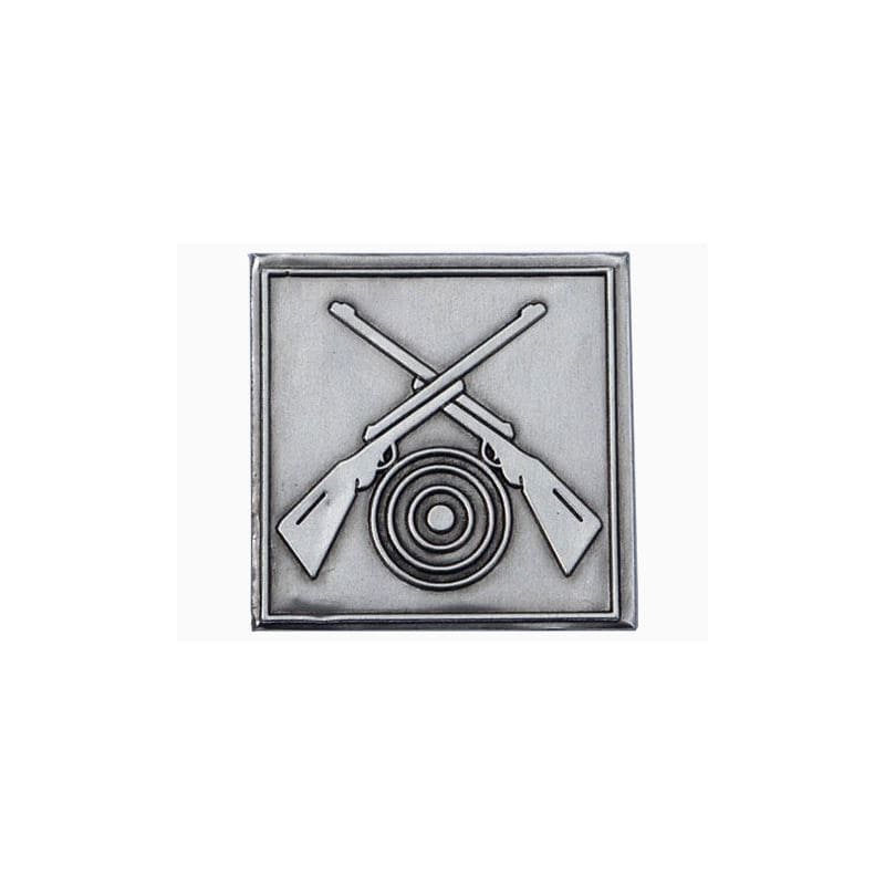 Étiquette en étain 'Tireur', carrée, métallique, argentée Étiquette en étain 'Tireur', carrée, métallique, argentée