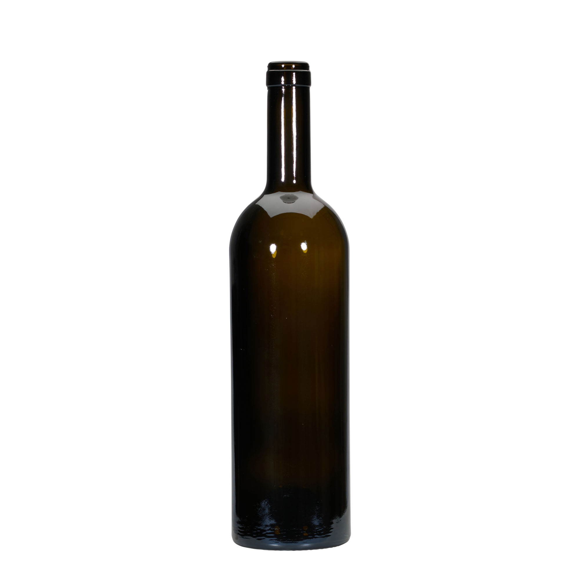 Wijnfles 'Golia', 750 ml, antiekgroen, monding: kurk