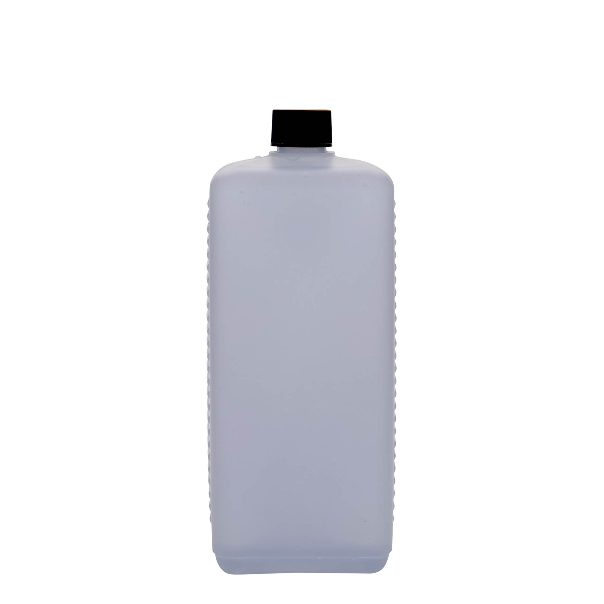 Canisterfles, 1000 ml, rechthoekig, HDPE-kunststof, naturel, monding: DIN 25 EPE