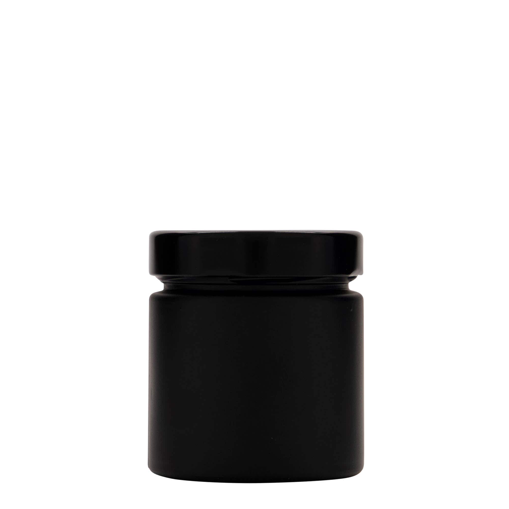 Ronde pot 'Aurora', 212 ml, zwart, monding: deep-twist-off (DTO 66)