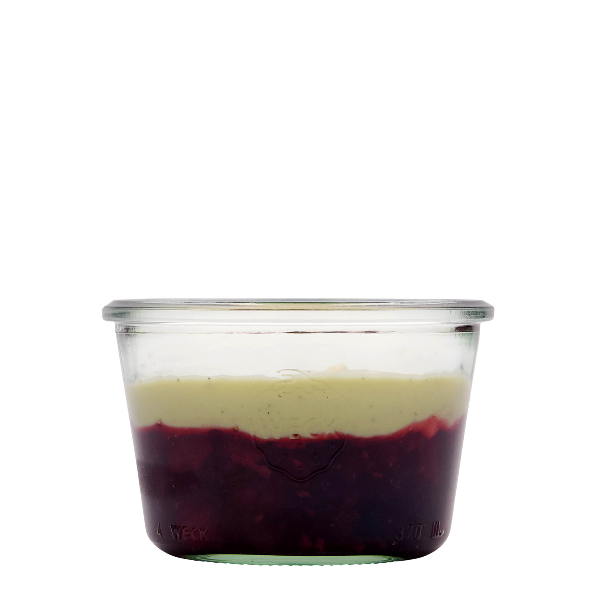 Verrine WECK 370 ml, bouchage: bords arrondis Verrine WECK 370 ml, bouchage: bords arrondis