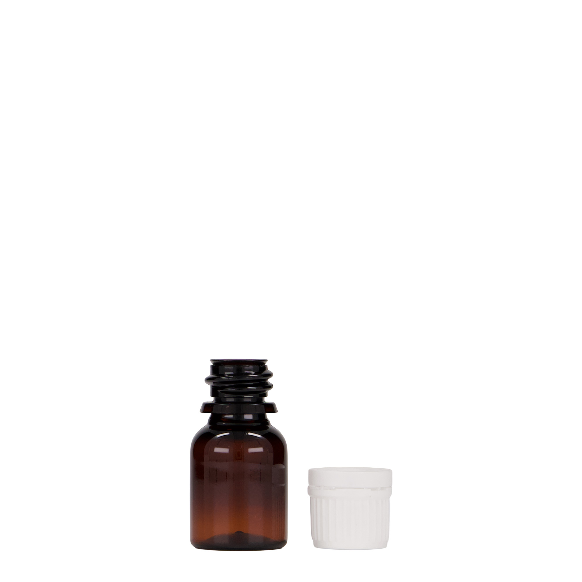 Flacon pharmaceutique en PET 10 ml 'Easy Living', brun, plastique, bouchage: DIN 18 Flacon pharmaceutique en PET 10 ml 'Easy Living', brun, plastique, bouchage: DIN 18