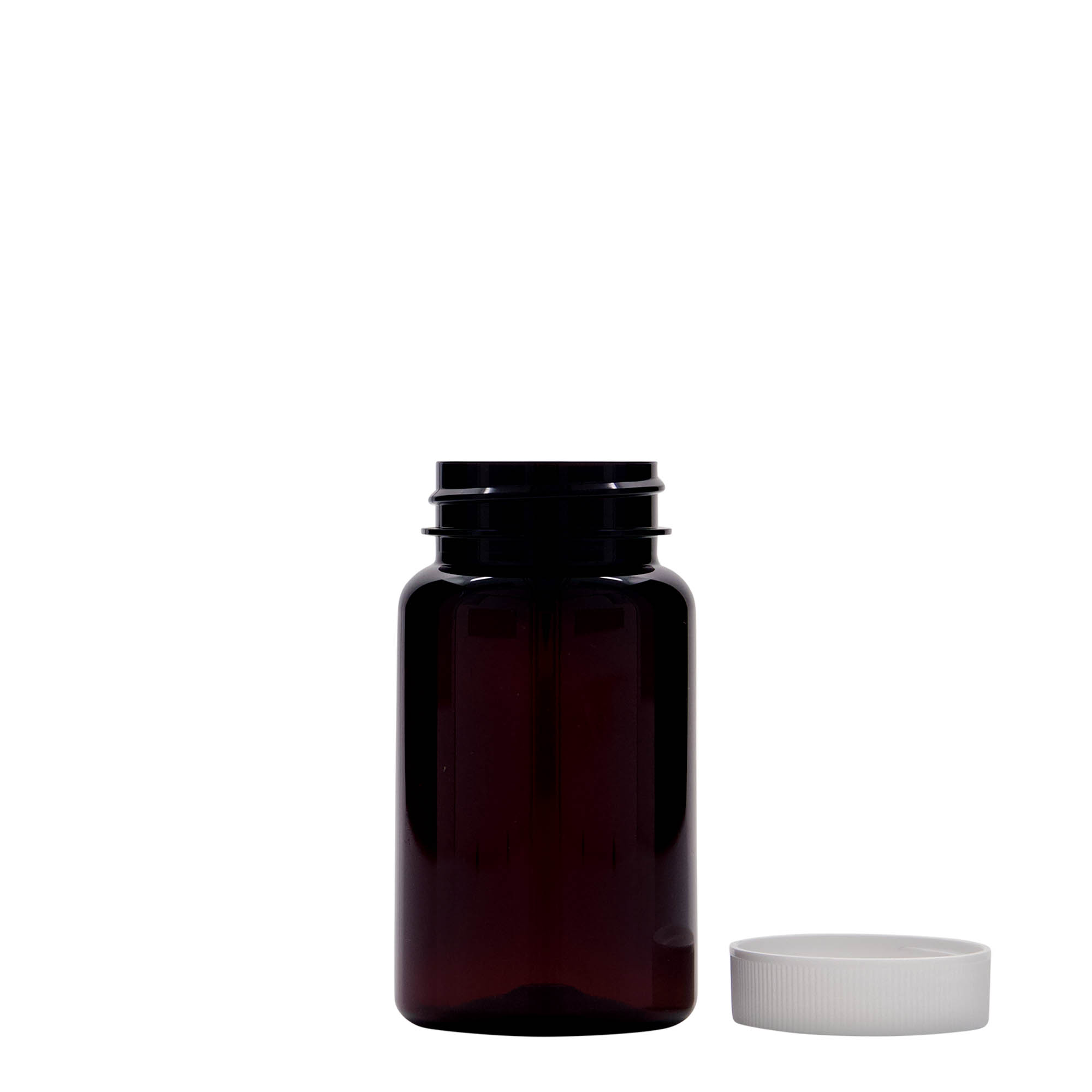 Pet-medicijnpotje, 100 ml, kunststof, bruin, monding: 38/400 Pet-medicijnpotje, 100 ml, kunststof, bruin, monding: 38/400