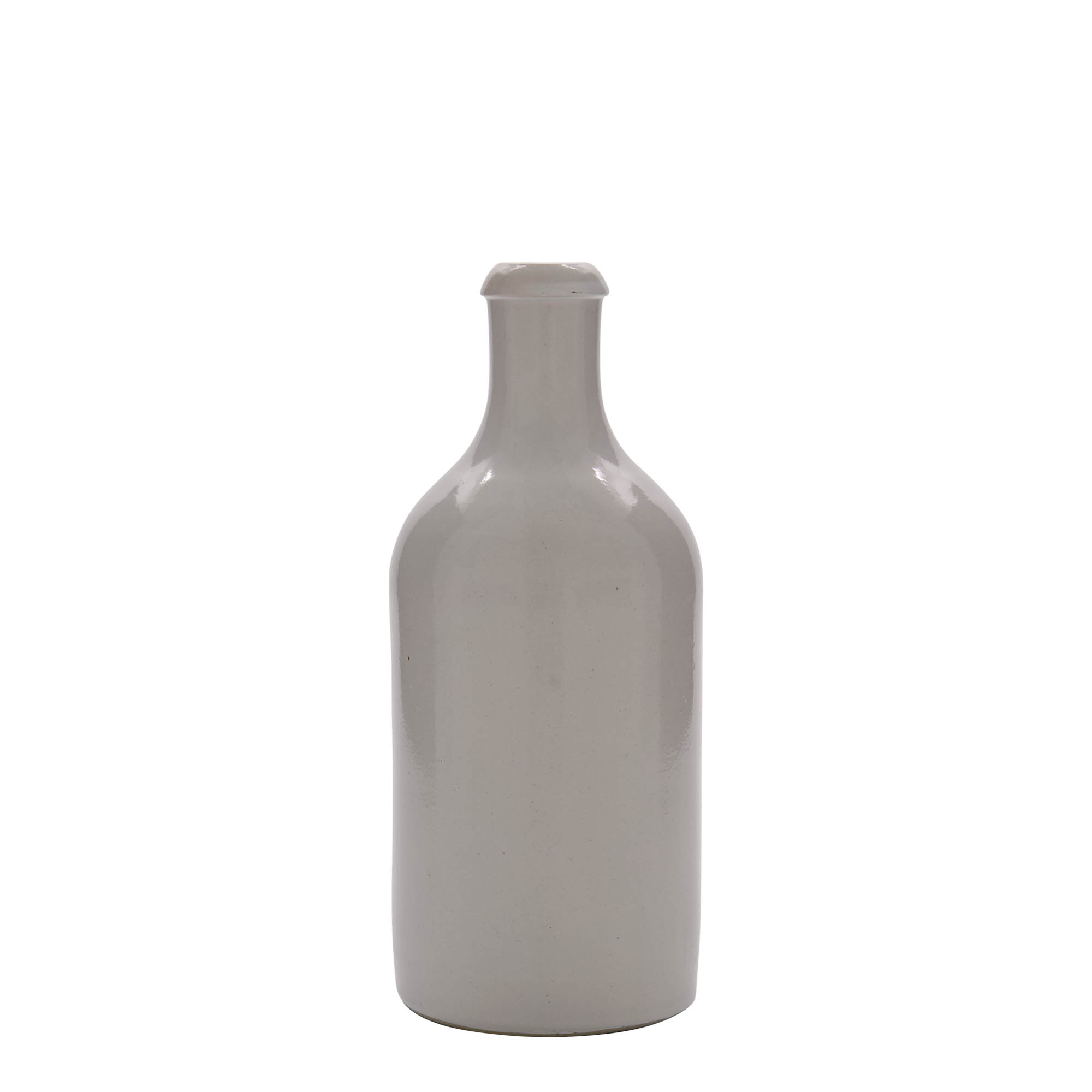 Chope en terre cuite 500 ml, grès, blanc, bouchage: bouchon