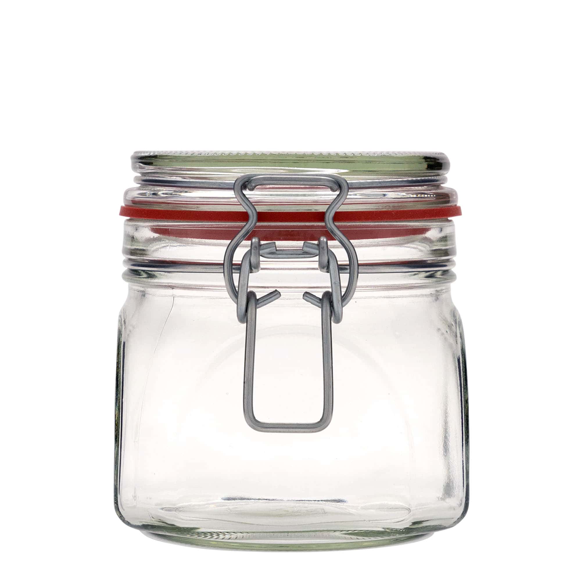 Bocal à fermeture mécanique 630 ml, carré, bouchage: bouchon mécanique