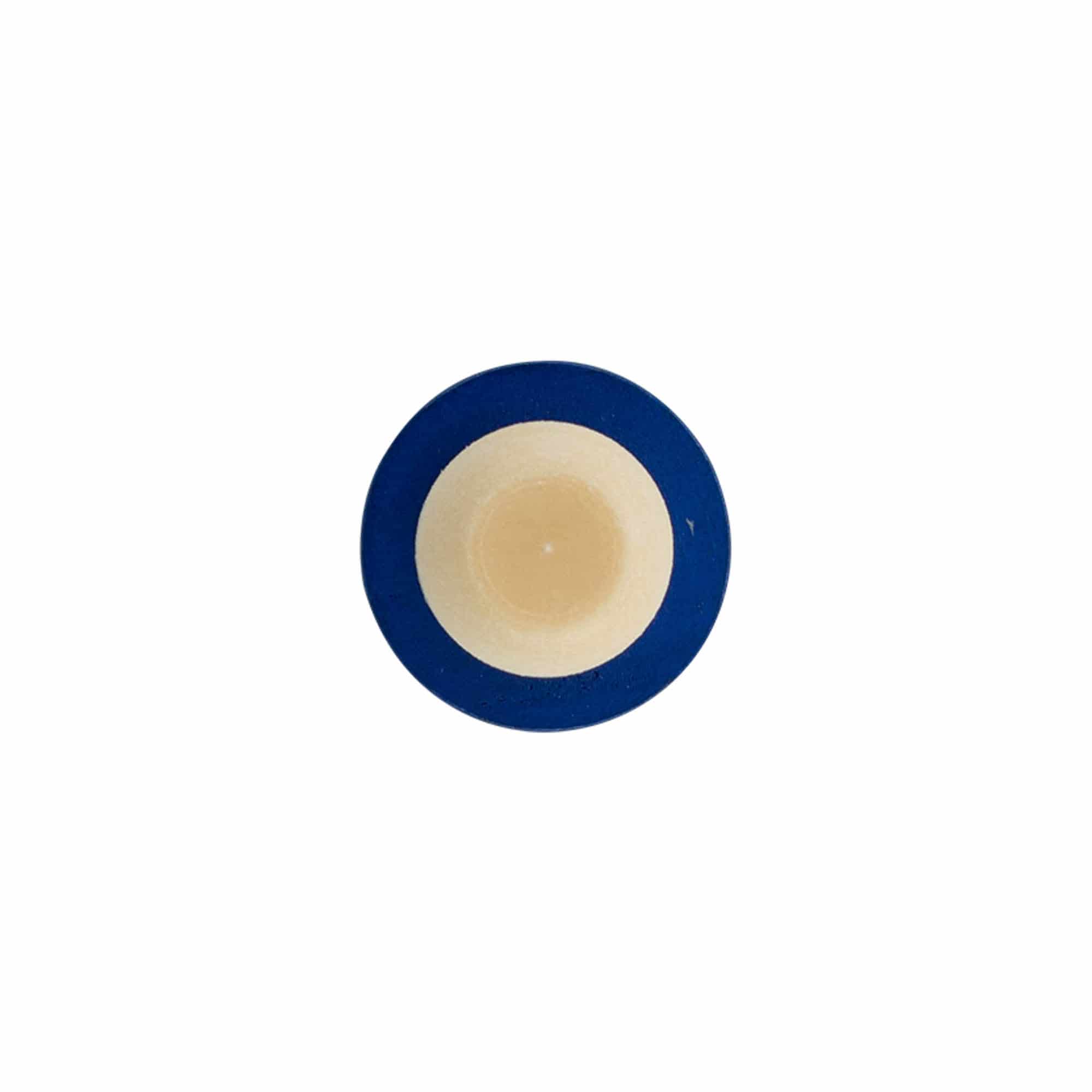 Dopkurk, 19 mm, hout/kunststof, blauw, voor monding: kurk
