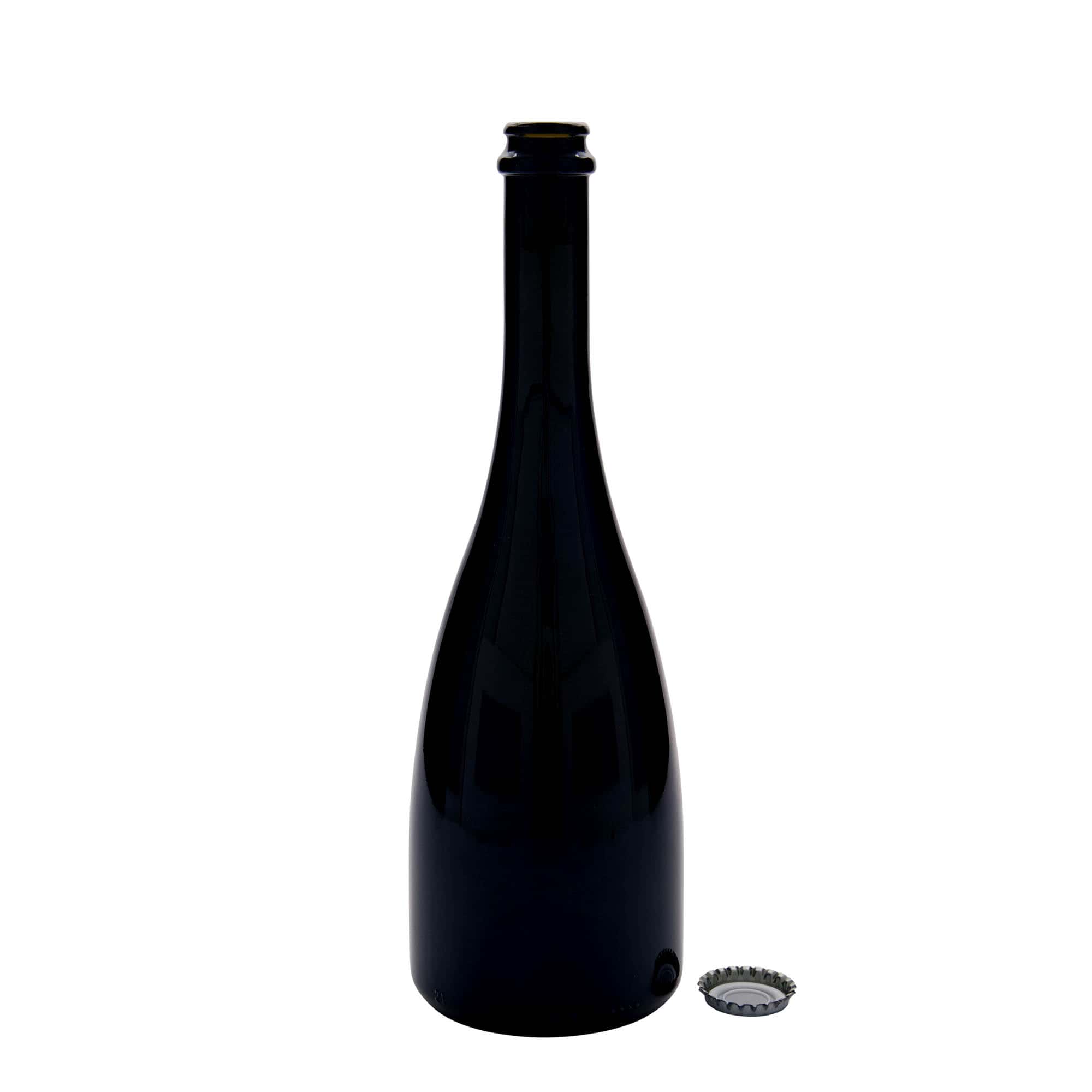 Bouteille de bière / de Champagne 750 ml « Tosca », verre, vert antique, bouchage: capsules couronnes