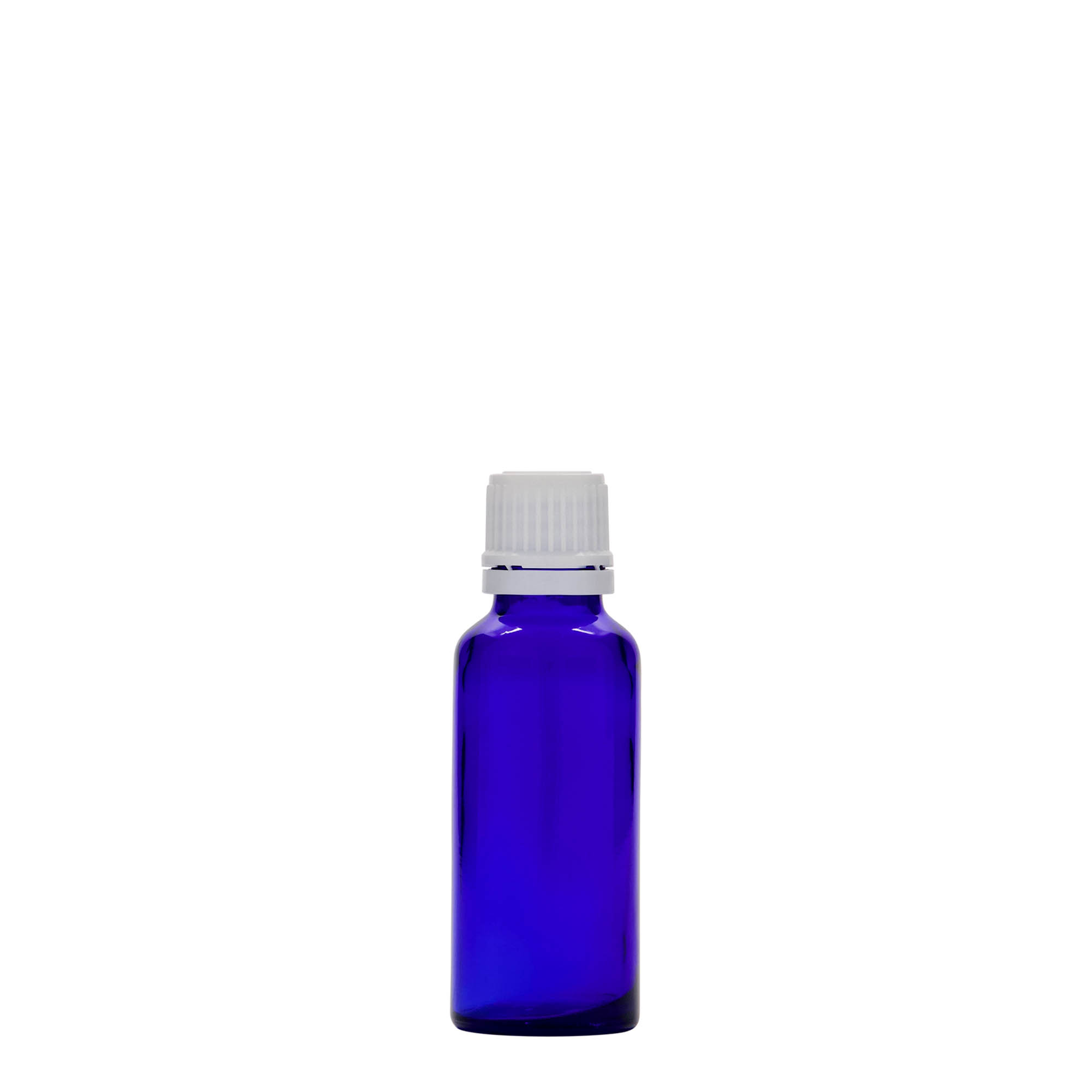 Medicijnfles, 30 ml, glas, koningsblauw, monding: DIN 18 Medicijnfles, 30 ml, glas, koningsblauw, monding: DIN 18